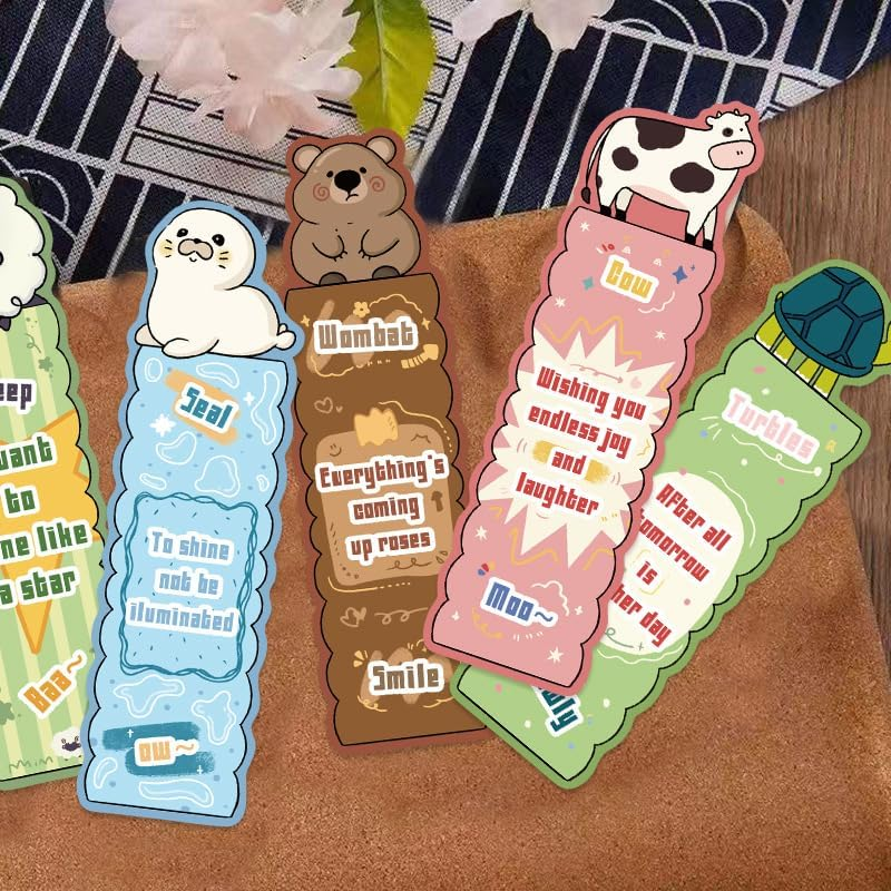 Levigo 30 Pcs Bookmarks, Paper Bookmarks, Book Marks for Reading Women, Unique Creative Bookmark, Cartoon Simple Artistic Book Markers for Reading (Animal) image number 6