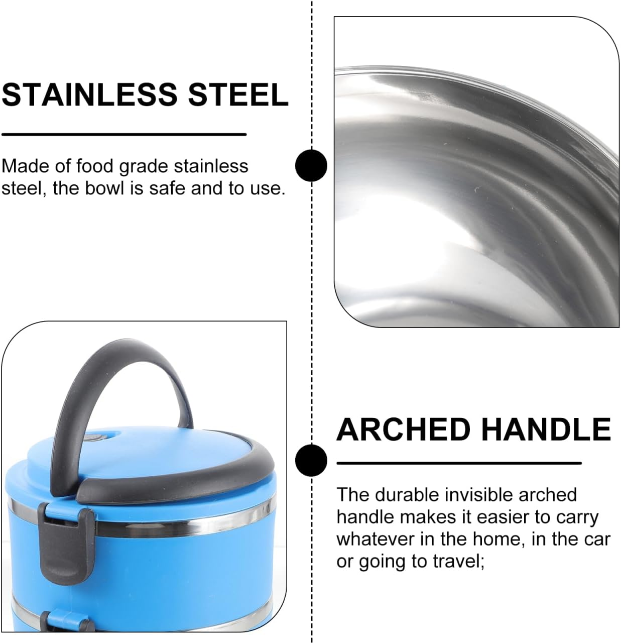 Sosoport Pet Bowl Portable Dog Bowls for on the Go Wall Feeding Bowls for Dogs Water Container Travel Dog Bowl with Lid Steel Cat and Dog Bowl Foldable Travel image number 2