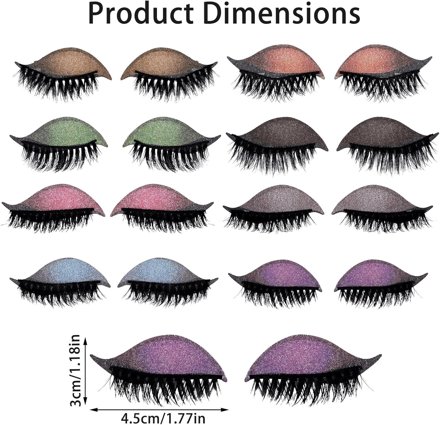 Fukaisu 8 Pairs Lazy Eye Shadow Eyelash Patches, Reusable 2 in 1 Colorful Eyeshadow and False Lash Stickers Natural Waterproof Makeup for All Eye Shapes Easy Lazy Makeup Tool image number 1