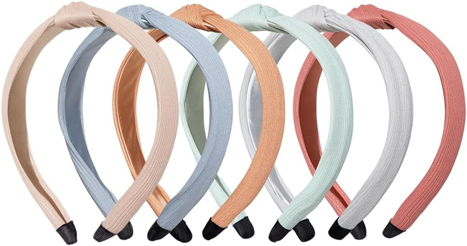 Radhu & Kabby Headband for Women | Plain Turban Hair Bands | Fashion Cross Knot Headbands | Daily Fashion Hair Accessory Set | Pack of 6 | Smooth and Comfortable | Multicolor image number 2