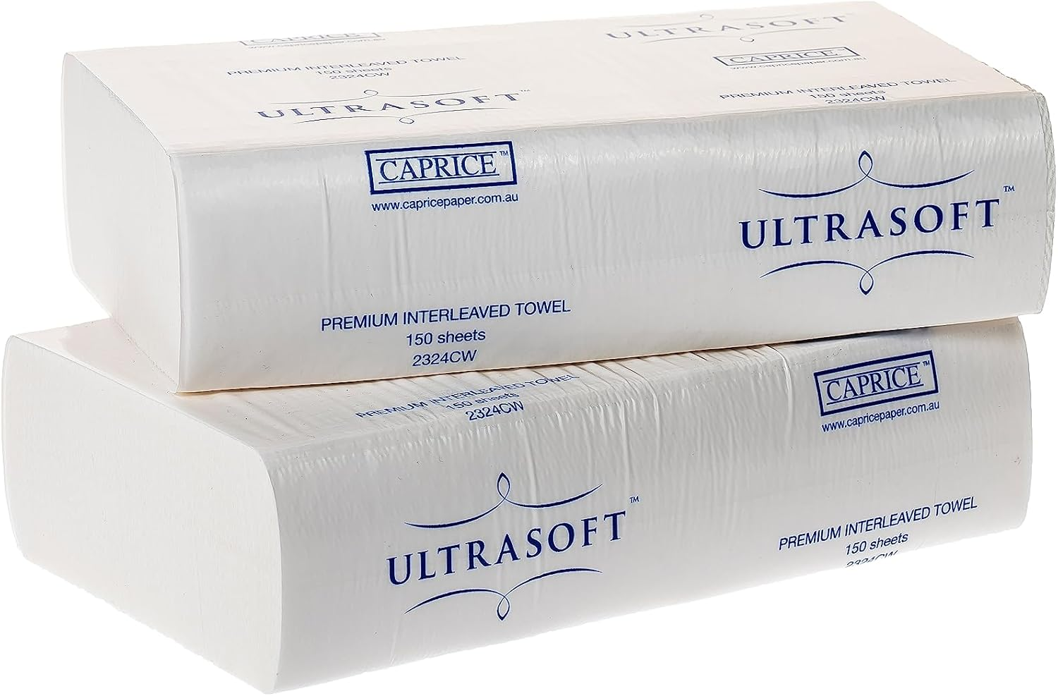 Ultrasoft Interleaved Hand Towels - 24 X 23Cm - 150 Hand Towels per Unit - Pack of 16 Units - Paper Hand Towels - White - Hand Towels