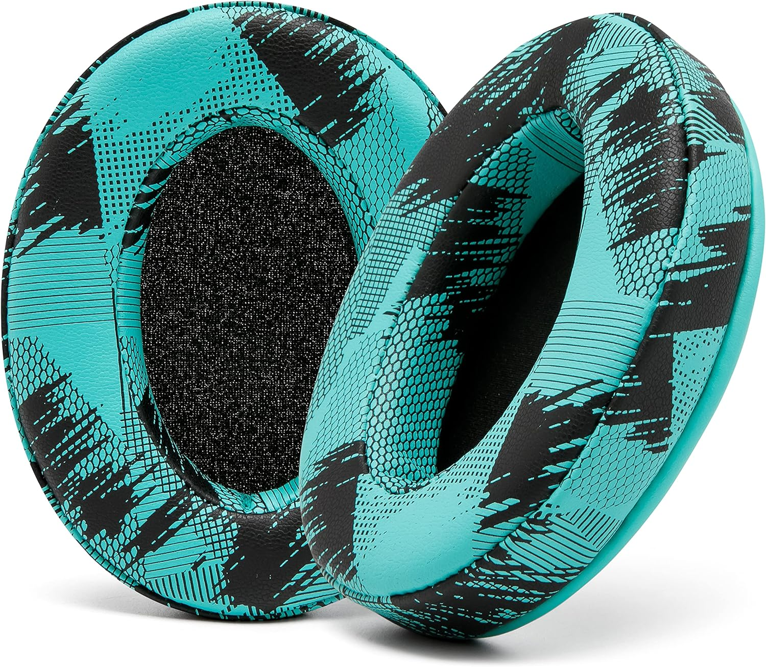WC Padz - the Ultimate Upgraded Earpads by Wicked Cushions - Compatible with Audio Technica, Hyperx, Steelseries Arctis & More - Extra Thick - Bigger Opening - Softer Memory Foam | Speedracer Cyan