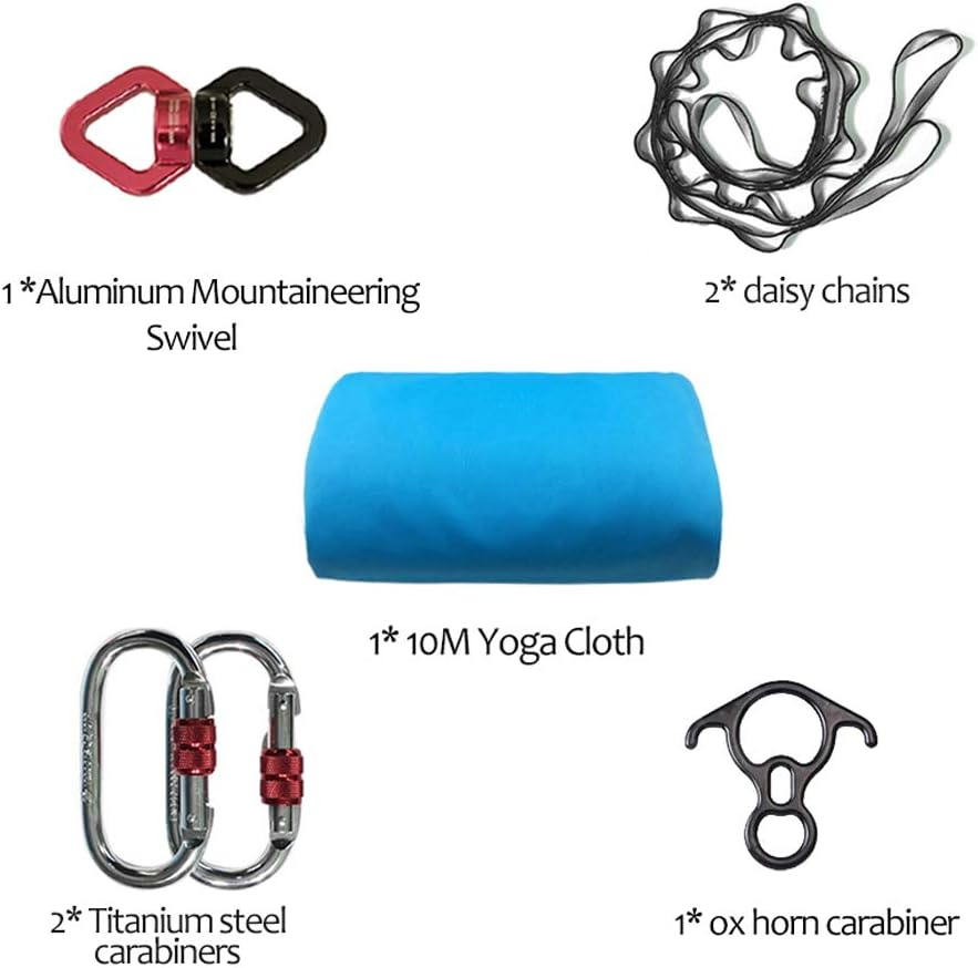 KIKIGOAL 10M Aerial Yoga Silk Equipment Yoga Pilates Swing Aerial Yoga Antigravity Hammock for Yoga Strap Bodybuilding image number 5