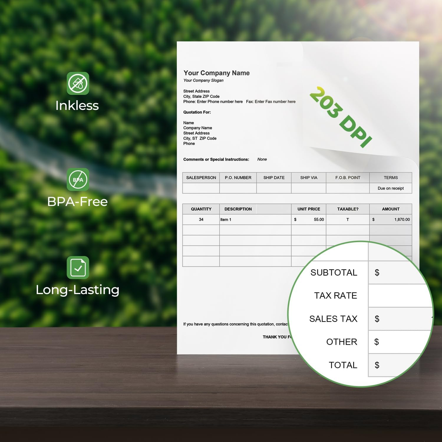 MUNBYN 200 Sheets Thermal Printer Paper A4 210 X 297Mm, Compatible with ITP01/ITP02 Portable Thermal Printer, Continual Feeding Paper image number 4