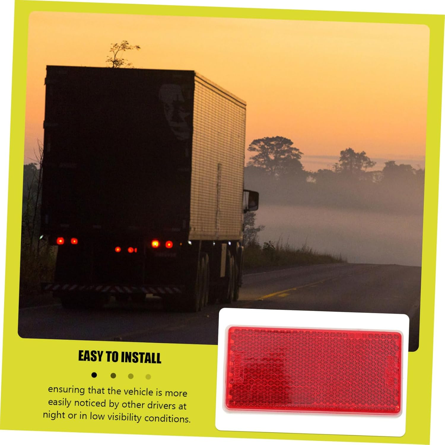 Rectangular Adhesive Reflector for Trucks and Trailers Red Vehicle Safety Reflective Strip Resistant to UV and Weather Versatile Side Marker for Cars Motorcycles and Gate Posts image number 2