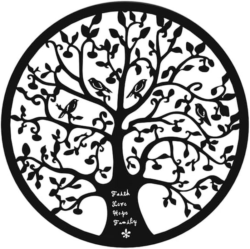 Artiss Wall Art for Living Room, Hanging Sculpture Modern Large Arts Home Decor, Leaf Tree of Life round Frame Decoration Room D&eacute;cor Bedroom Metal Design Black image number 4