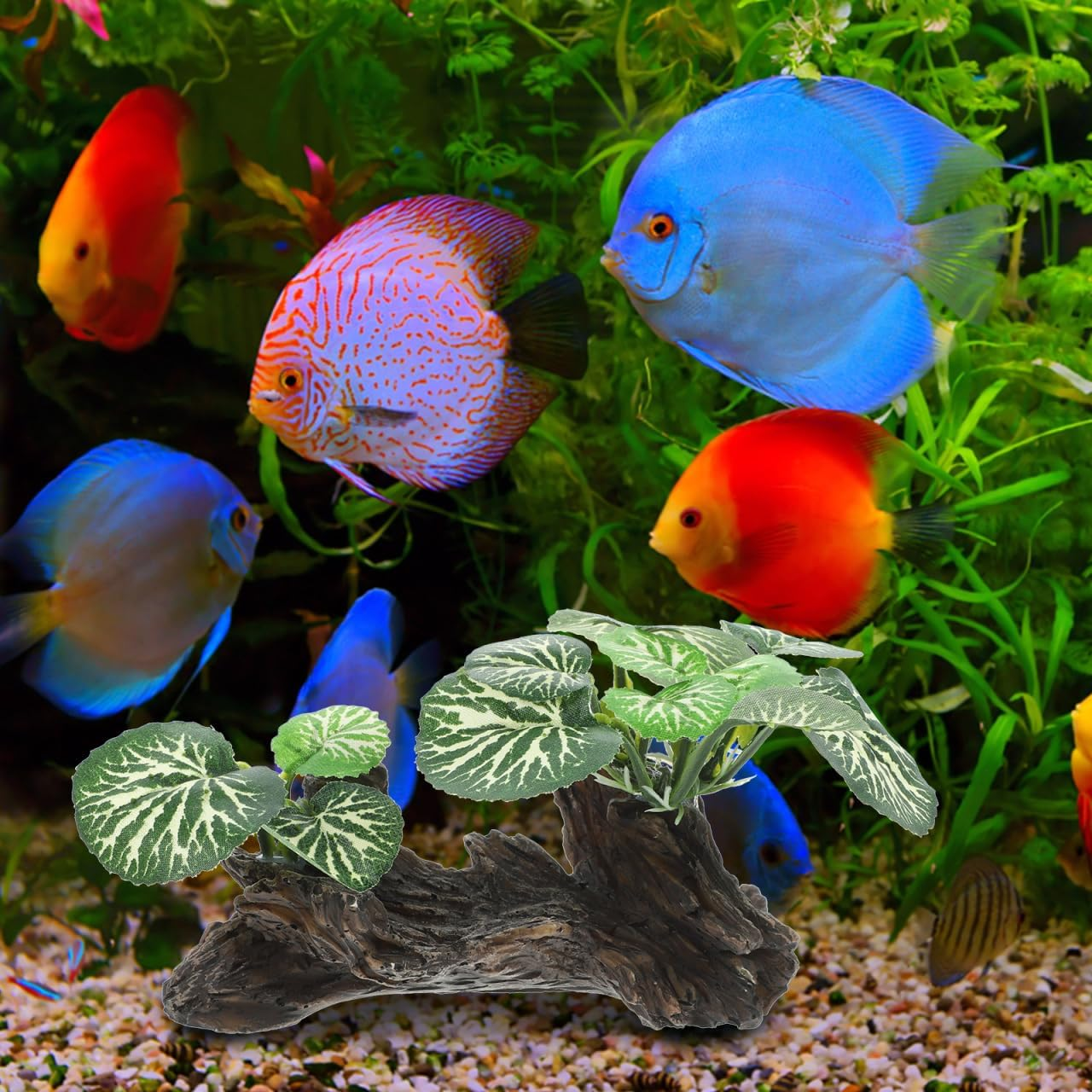 ULTECHNOVO Reptile Tank Plant Decoration Lifelike Fake Plant Ornament for Terrarium Habitat Aquarium Landscaping Suitable for Bearded Dragon Gecko Lizard Resting Spot image number 5