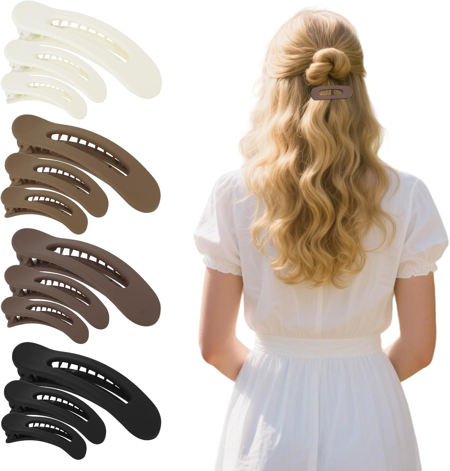 Bumlofa Women'S Hair Clips, Set of 12, Various Sizes, Practical Hairstyle Accessories