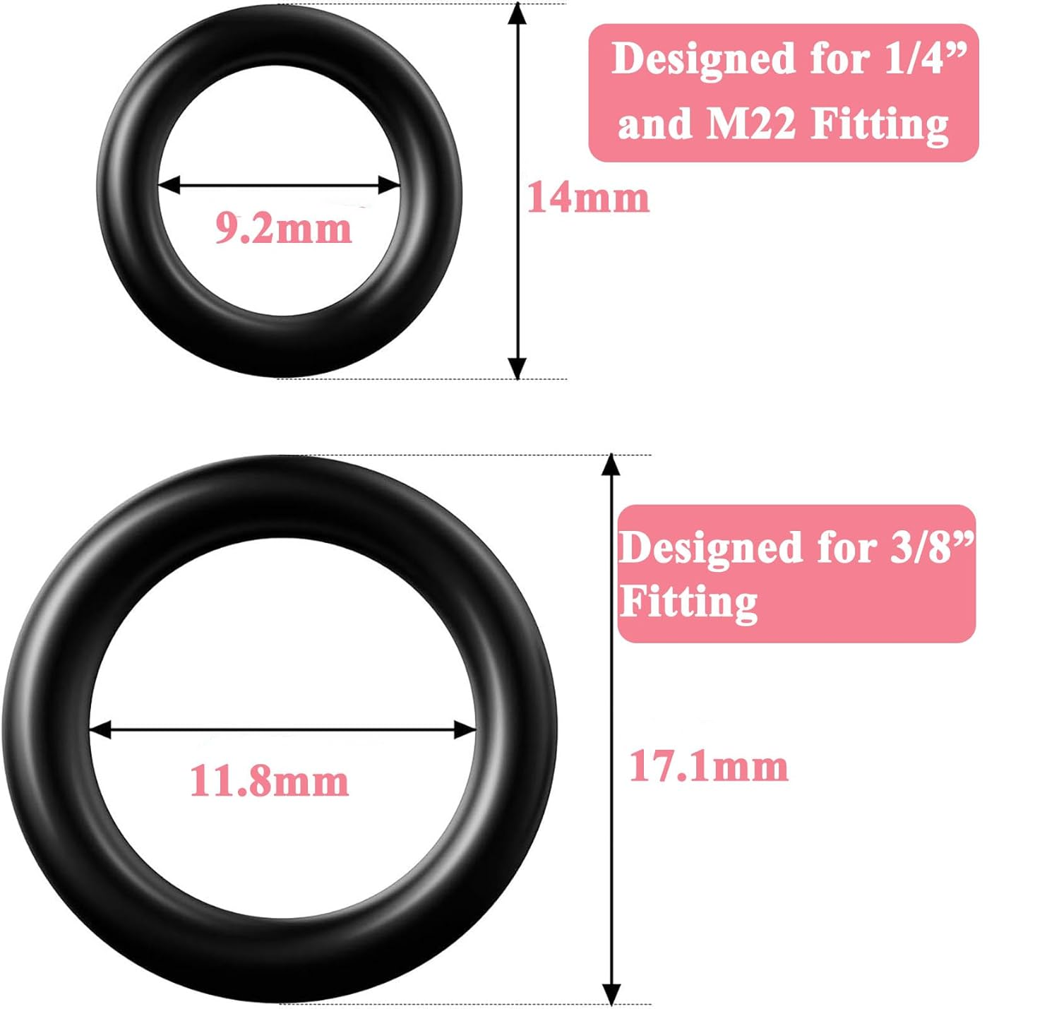 Power Pressure Washer O-Rings for 1/4 Inch, 3/8 Inch, Upgraded M22 Quick Connect Coupler, 40 Pack image number 5