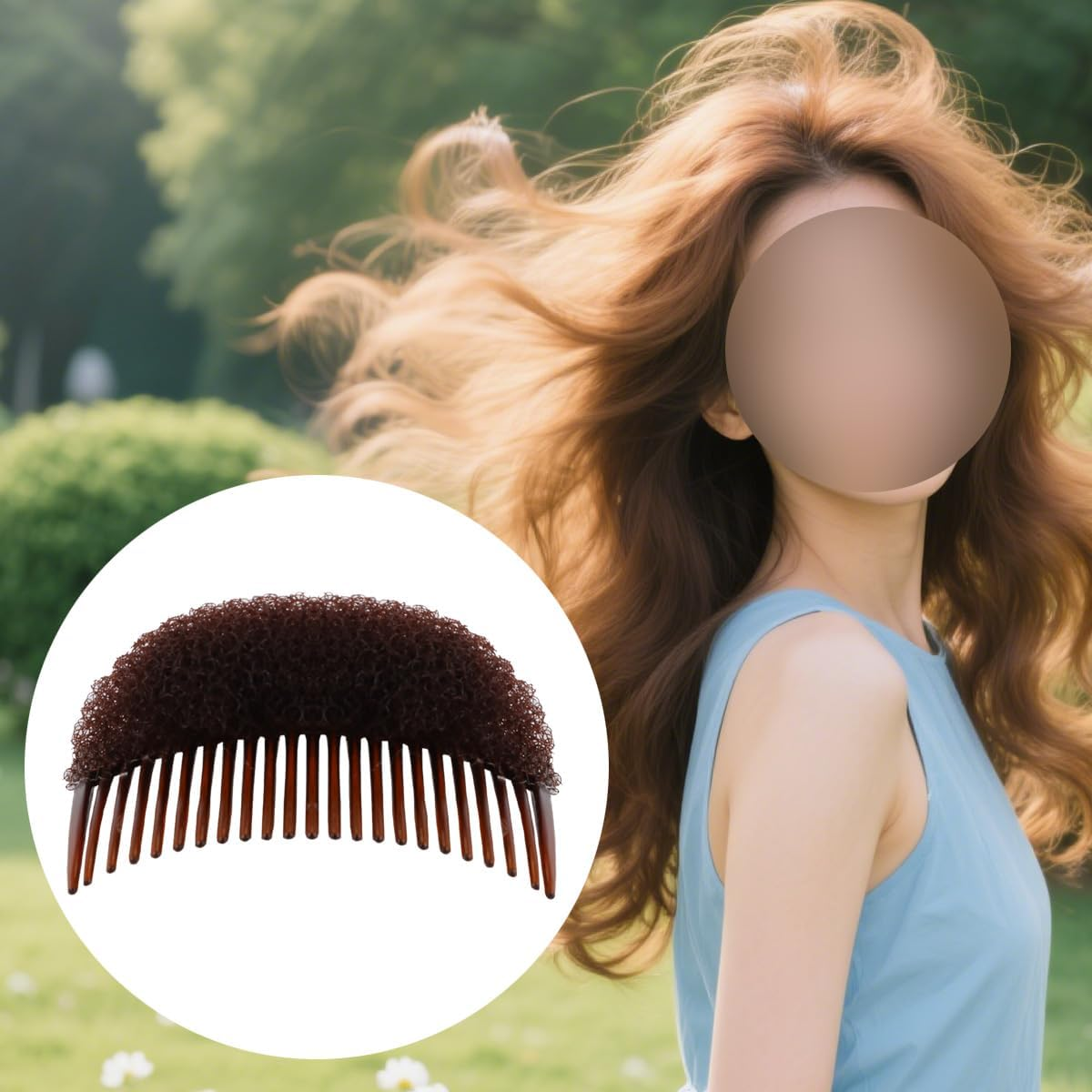 Gorise 1 Piece Brown Voluminous Styling Clip for Curly Hair Bun Maker Tool Comb Multifunctional Hair Accessory for Instant Hair Styling and Volume Enhancement image number 2
