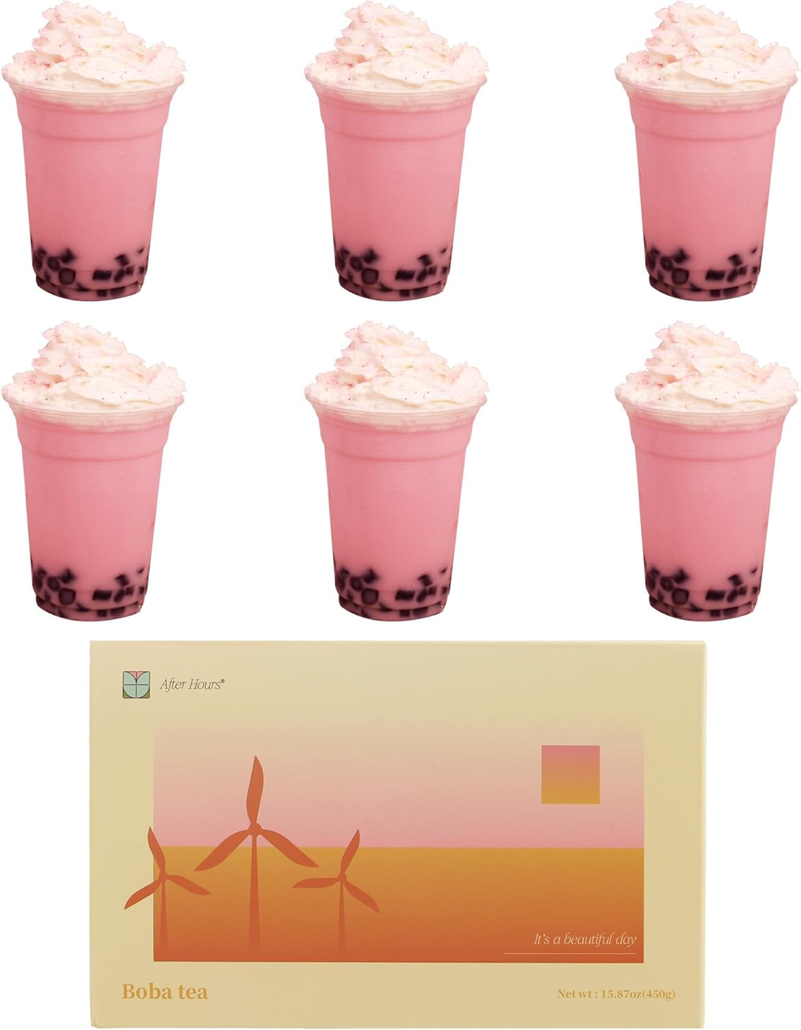 Boba Fruit Tea Kit for Party, 10 Drinks, Natural Tea&Vitamin C Based, Lychee & White Peach with Popping Boba, Grapefruit & Guava with Nata De Coco, Grape Syrup with Crystal Boba Jelly image number 3