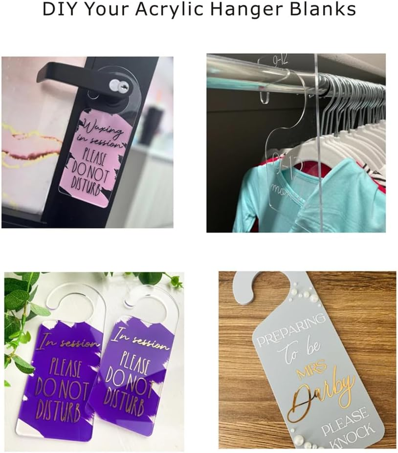 Acrylic Baby Closet Dividers Blanks,Diy Blank Acrylic Door Hangers for Kids & Adults, Premium Clear Closet Dividers (5PCS) image number 2