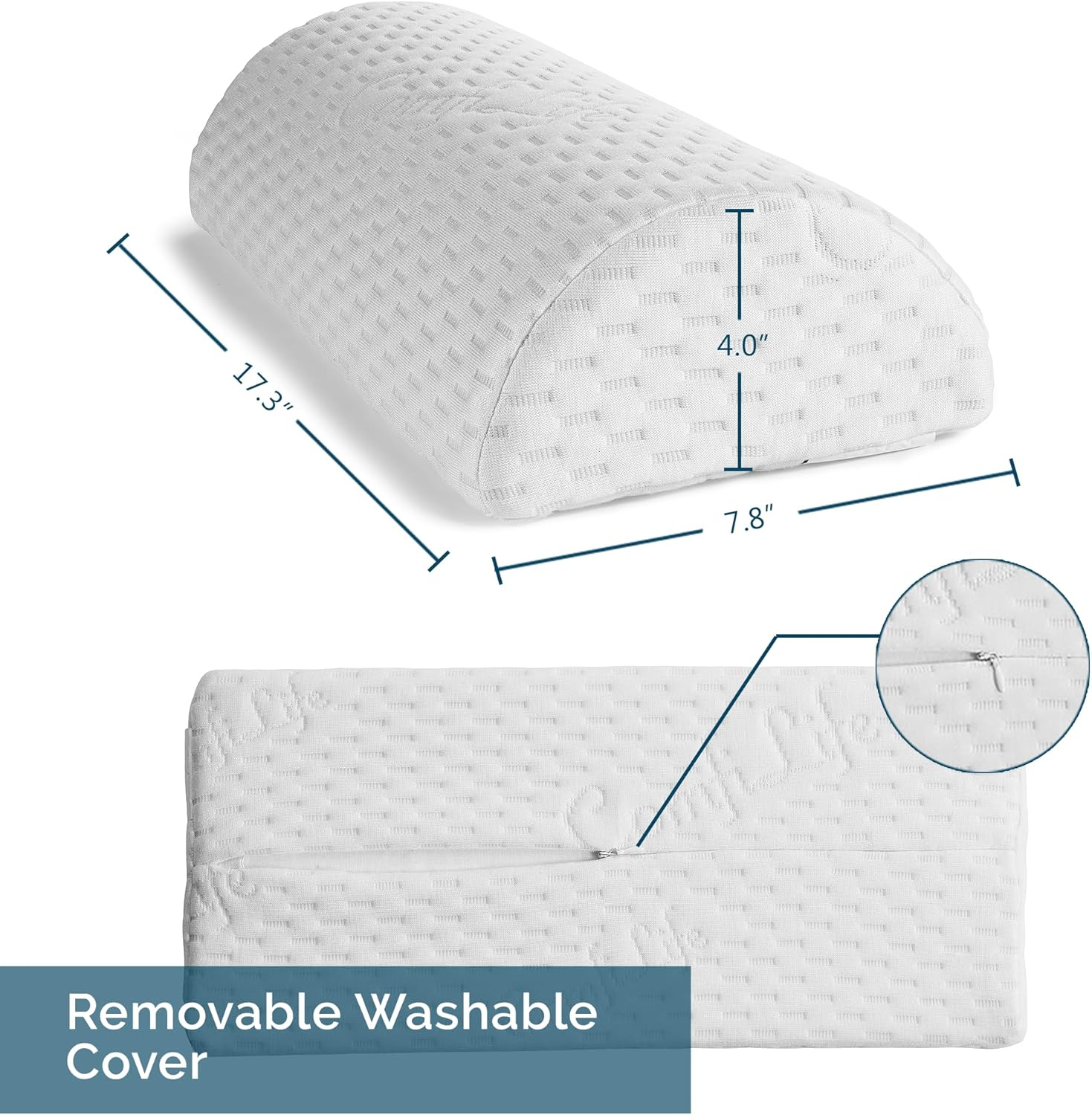 Comfilife Orthopedic Knee Pillow and Leg Pillow for Sleeping - 100% Memory Foam Leg Pillows for Back Pain, Sleeping Pain, Hip Pain Relief for Side Sleepers - Half Moon Pillow image number 4