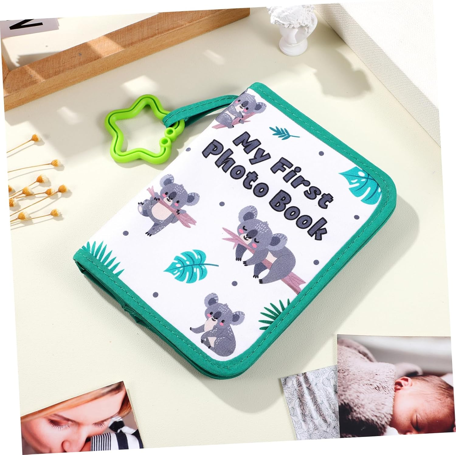 Cloth Photo Album Portable Growth Record Book for Boys Girls Lightweight Decorative Keepsake for Family Photos Stickers for Newborns image number 2