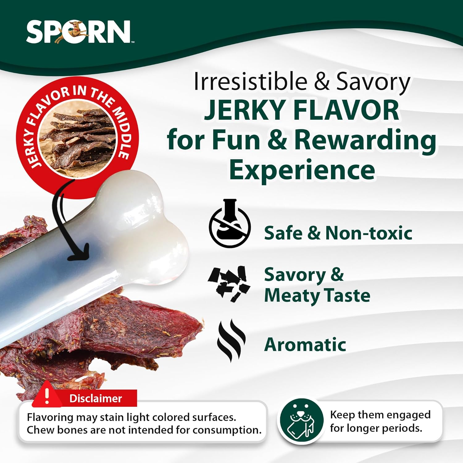 Sporn 33810 Yuppie Puppy Marrow Bone Chew Toy, Small, White