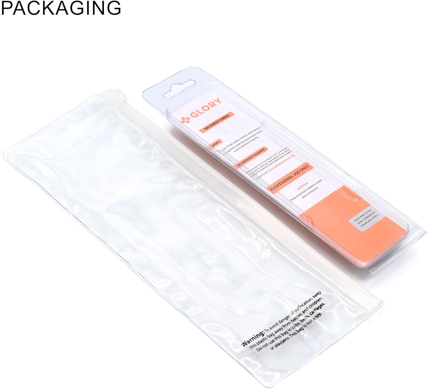 Glory Tweezers for Isolation & Classic Eyelash Extensions, Straight Pointed Fiber Tips Tweezer, Multi Purposes Stainless Steel Tweezer Straight Isolation Tweezers for Eyelash Extensions image number 3