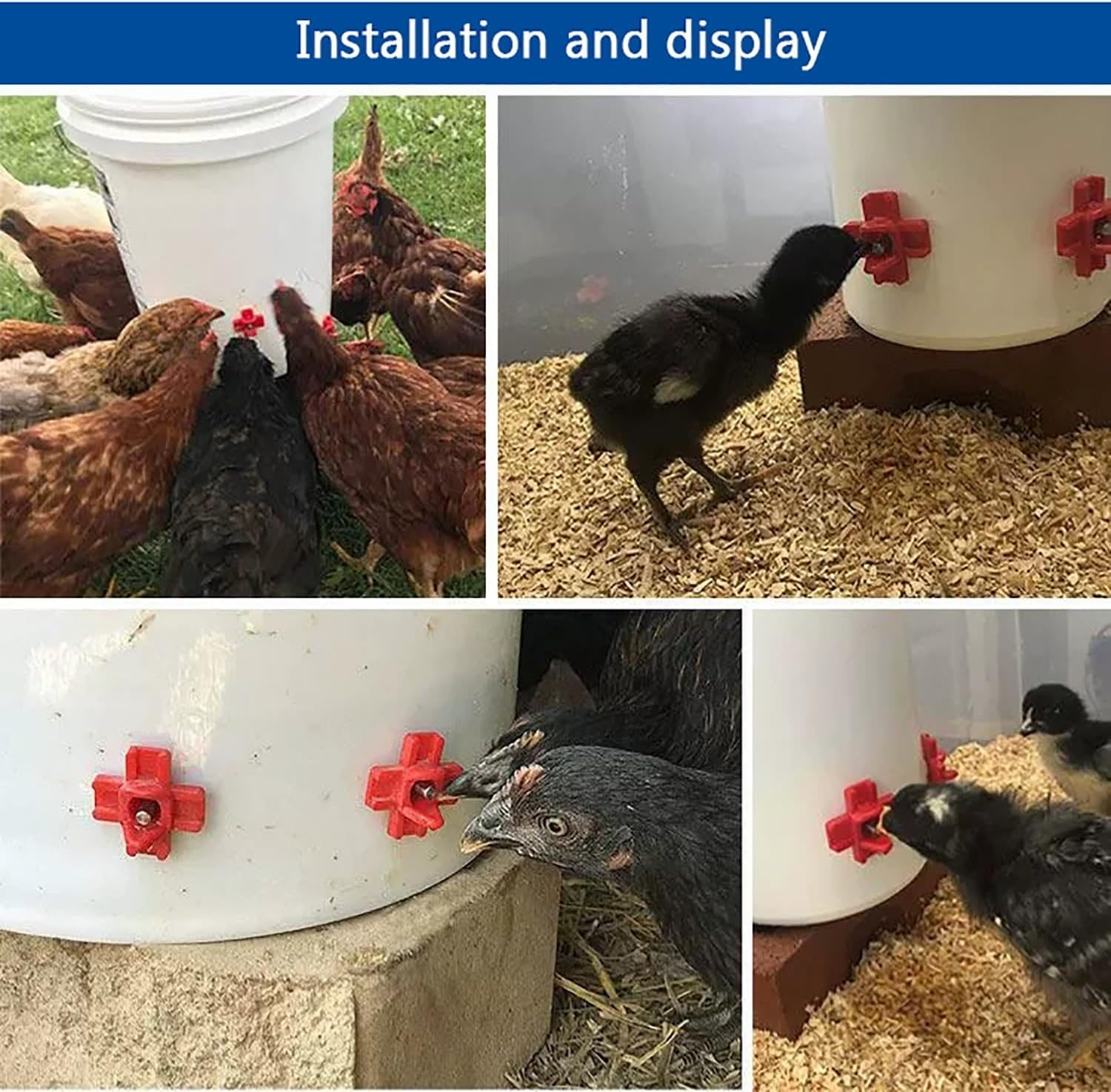 Horizontal Leakproof Feeder Nipple with Drill Bits, 20Pcs Automatic Poultry Nipple Waterer with Drill Bits, Chicken Nipples Horizontal Side Mount Poultry Water Nipples image number 5