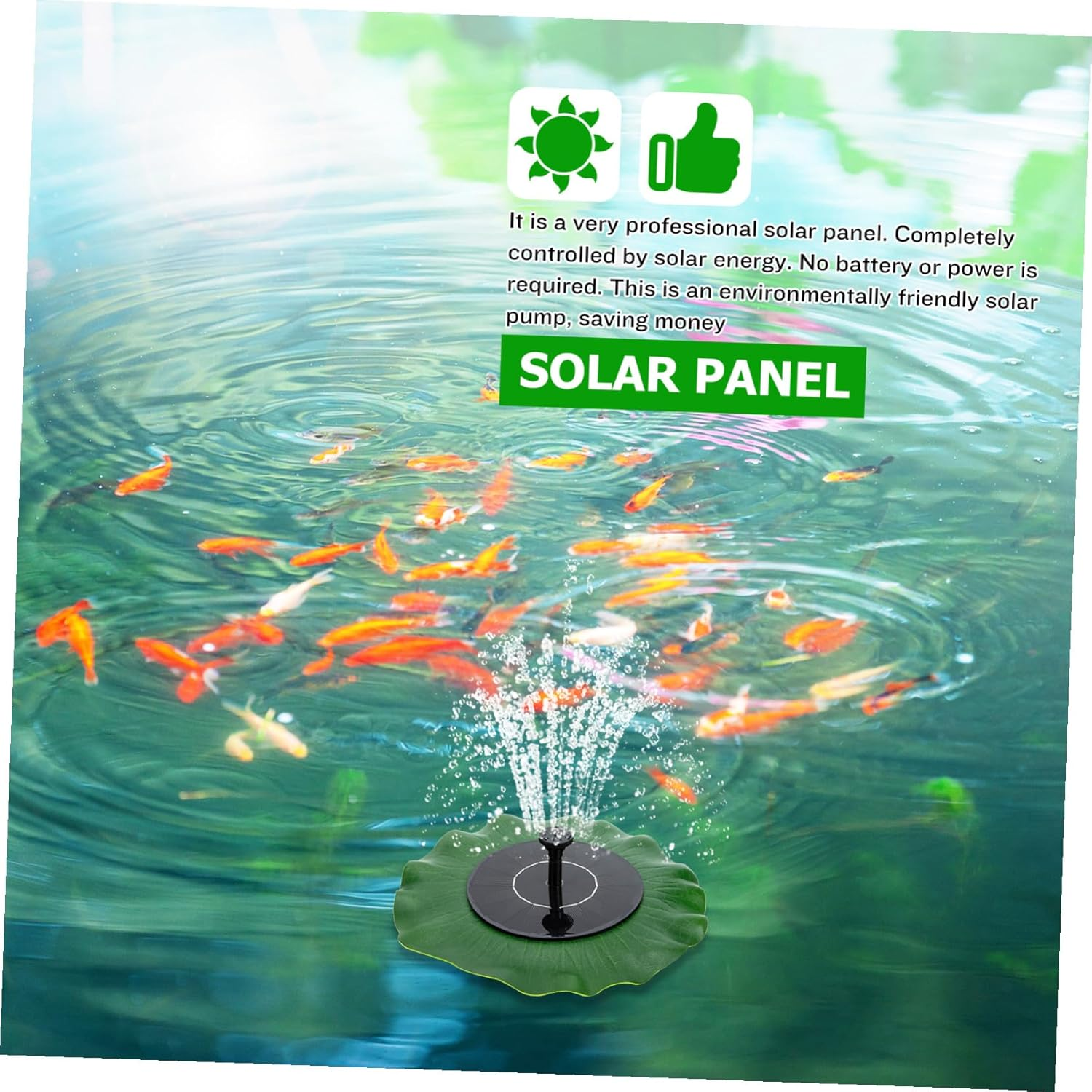 SEWACC Creative Solar Water Fountain Solar Pump Outdoor Garden Courtyard Landscape Decoration Floating Miniature Water Feature Easy Installation Backyard Pools Fish Ponds image number 6