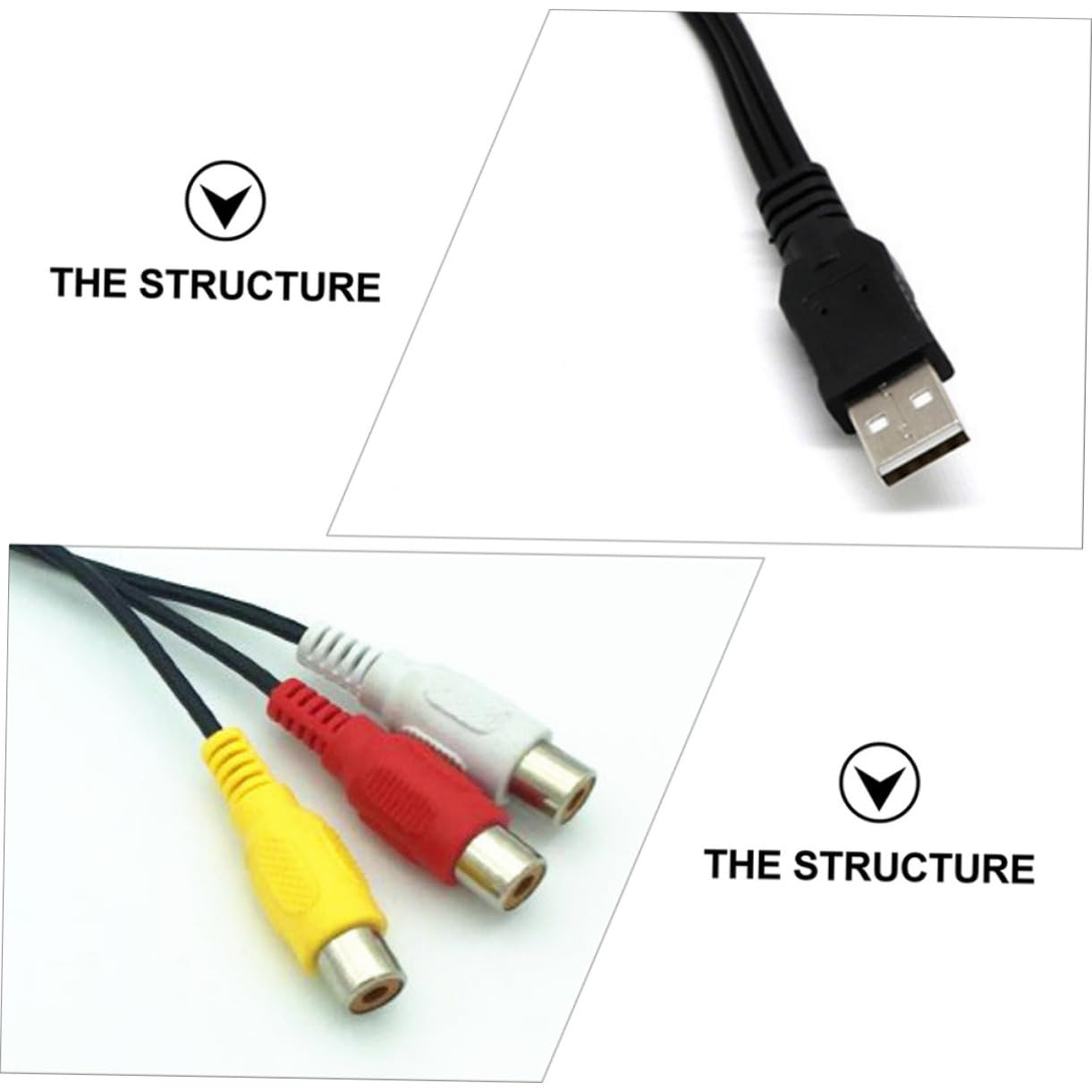 LOLIPPYY USB Male to Female Audio Cable Set-Top Box Accessory Flexible PVC Household Tv Av Adapter for Stereo Receiver Home Theater System image number 5