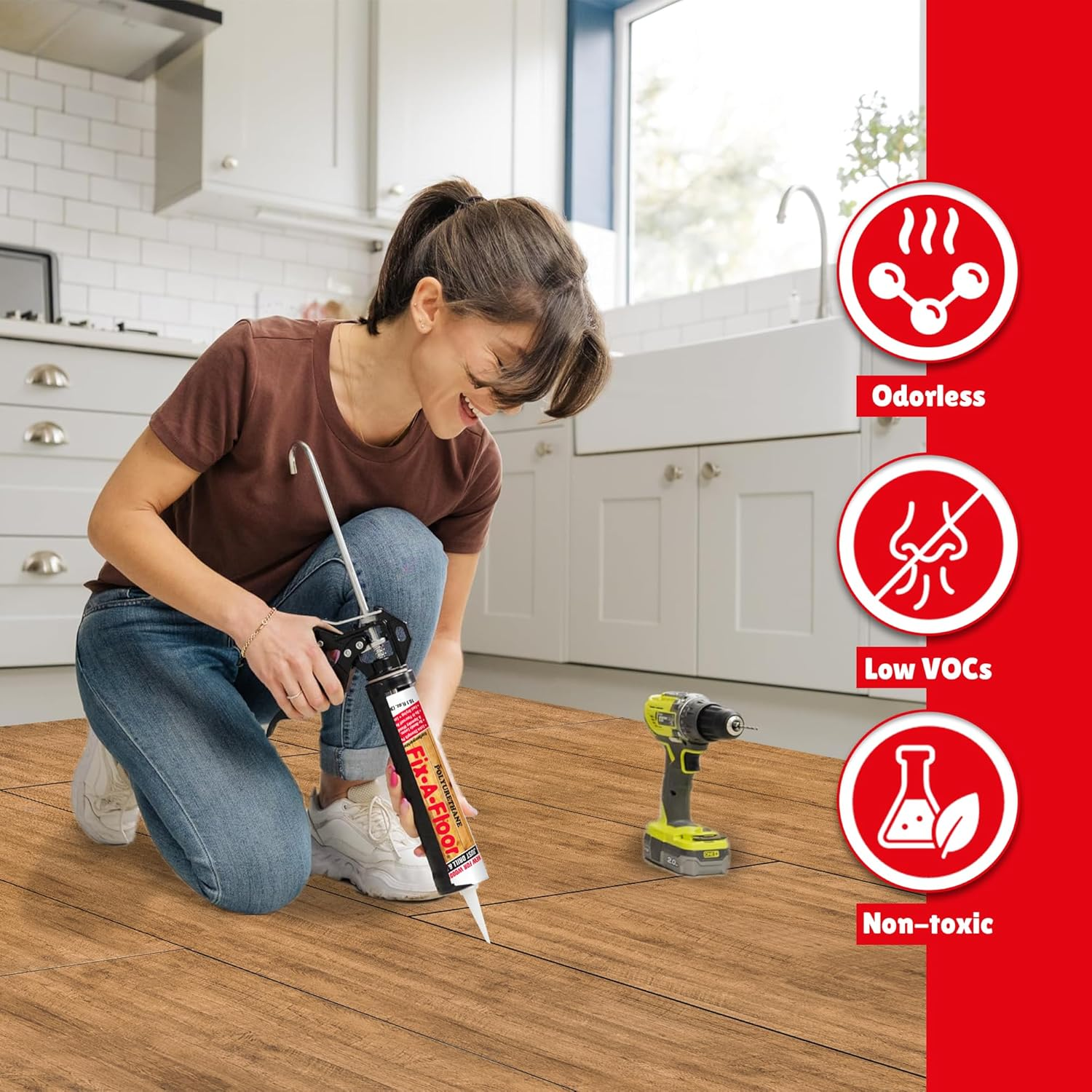 Fix-A-Floor Polyurethane for Loose, Squeaky Wood Flooring Repair image number 3