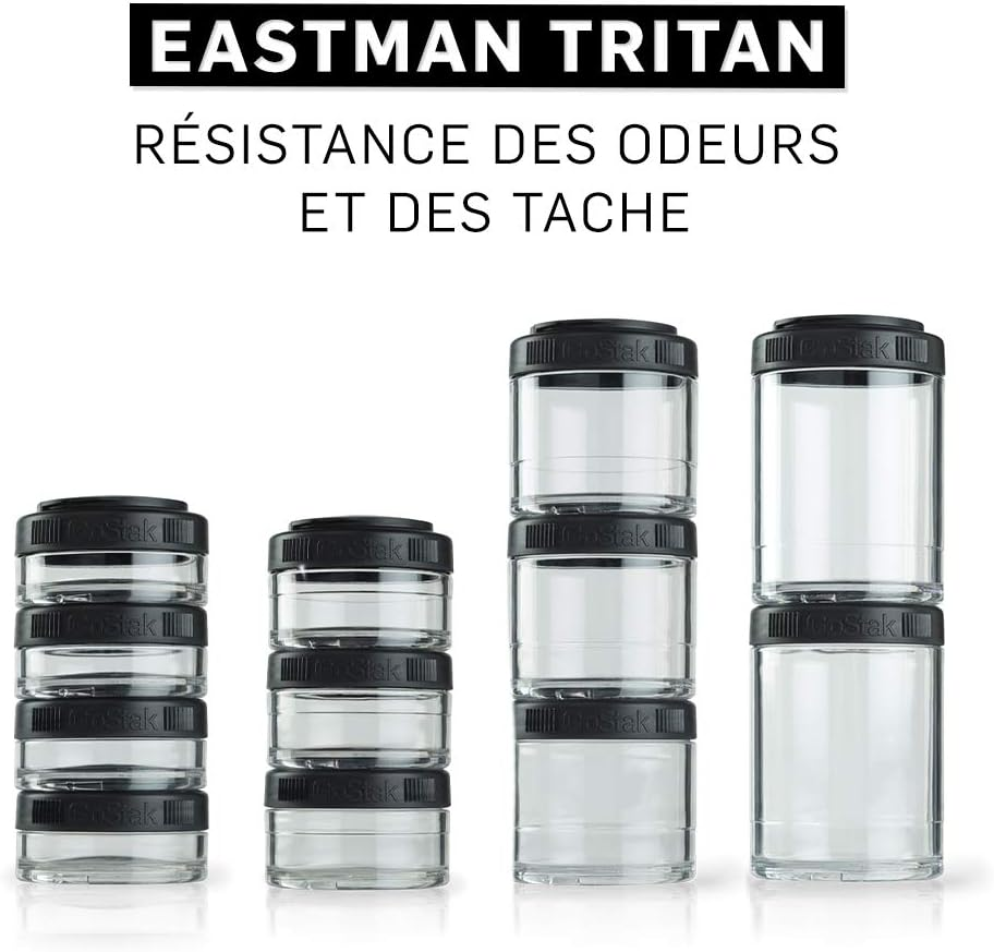 Blender Bottle Gostak Twist N' Lock Storage Jars, Black, 150 Cc, Pack of 2 image number 5