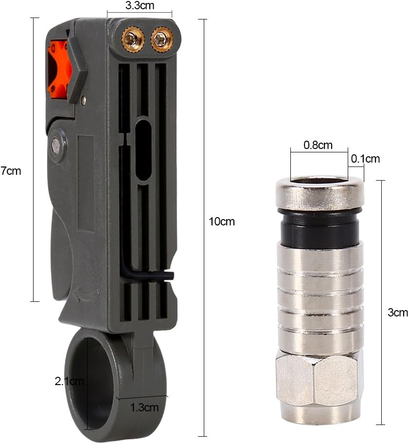 F-Type Compression Tool BNC RG6 RG59 Coaxial Connectors Hand Crimping Crimper Rotary Coaxial Cable Cutter Coax image number 6
