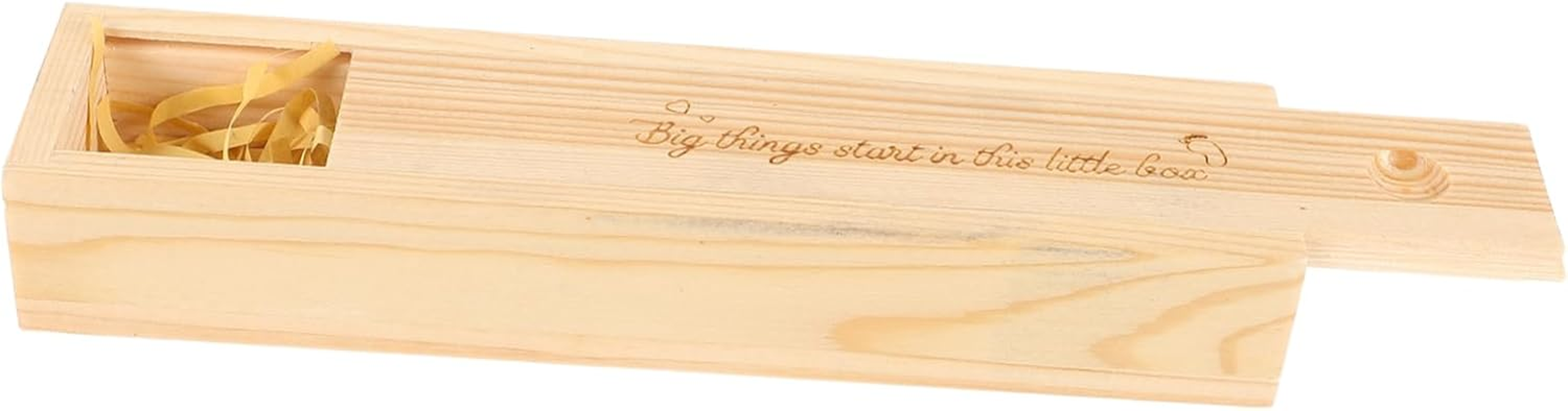 Wood Pregnancy Test Keepsake Case Newborn Announcement Box Family Reveal Wooden Box Slide Lid image number 3