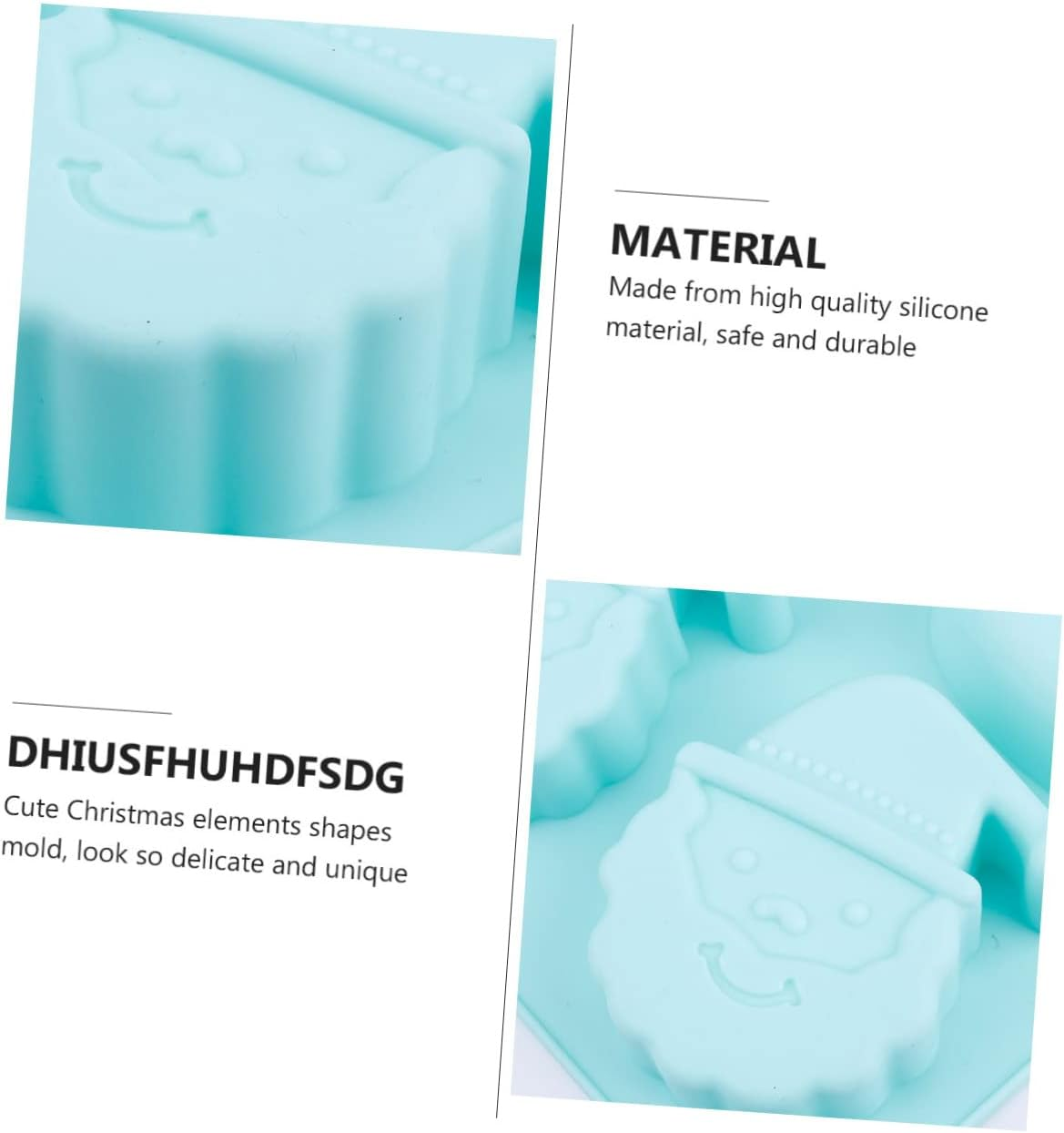 Amosfun 6Grids Christmas Cake Mold Silicone DIY Baking Mold for Christmas Biscuits and Cakes for Treats and Holiday Baking Snowman and Old Man Designs image number 5