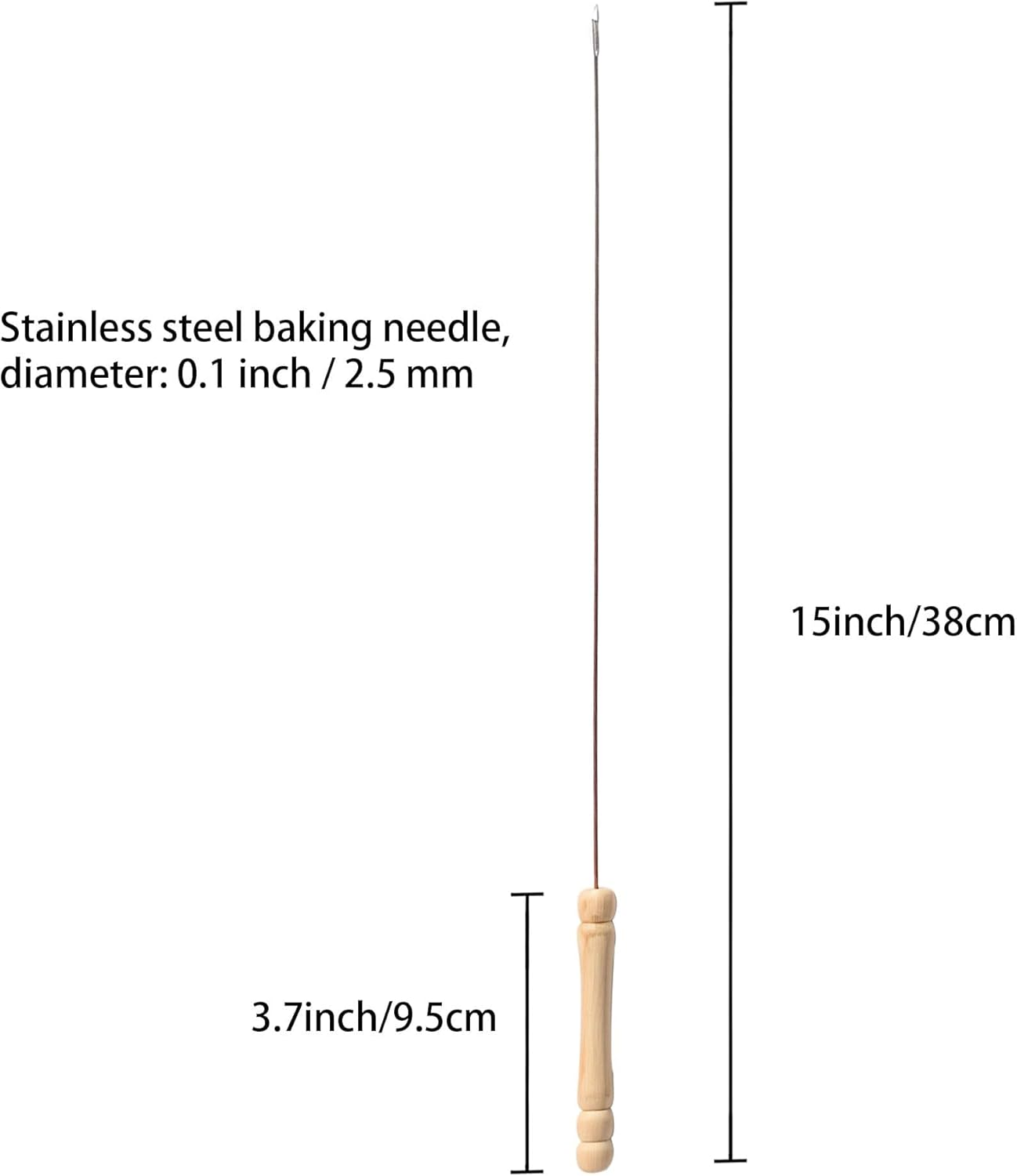 IMEEA 15Inch/38Cm Kebab Skewers 10 Pcs Kebab Sticks Stainless Steel Barbecue Skewers BBQ Sticks with Wooden Handle for Grilling Vegetables Marshmallows image number 4