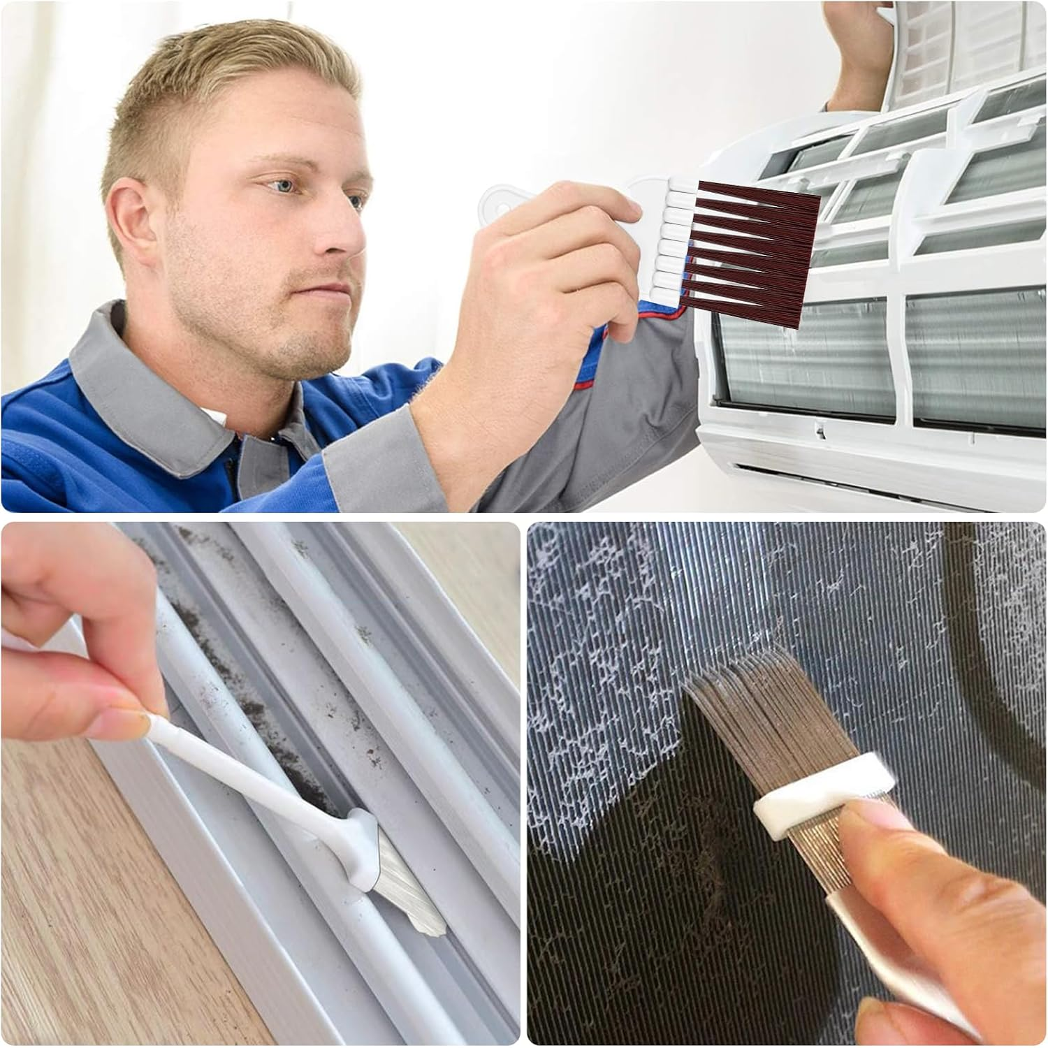 FLEXNOVA Slat Comb Dryer, Pack of 4 Condenser Comb Dryer, Radiator Comb, Dryer Cleaning Brush, Dryer Brush Cleaning, Condenser Comb for Cleaning Air Conditioners, Refrigerators Evaporation