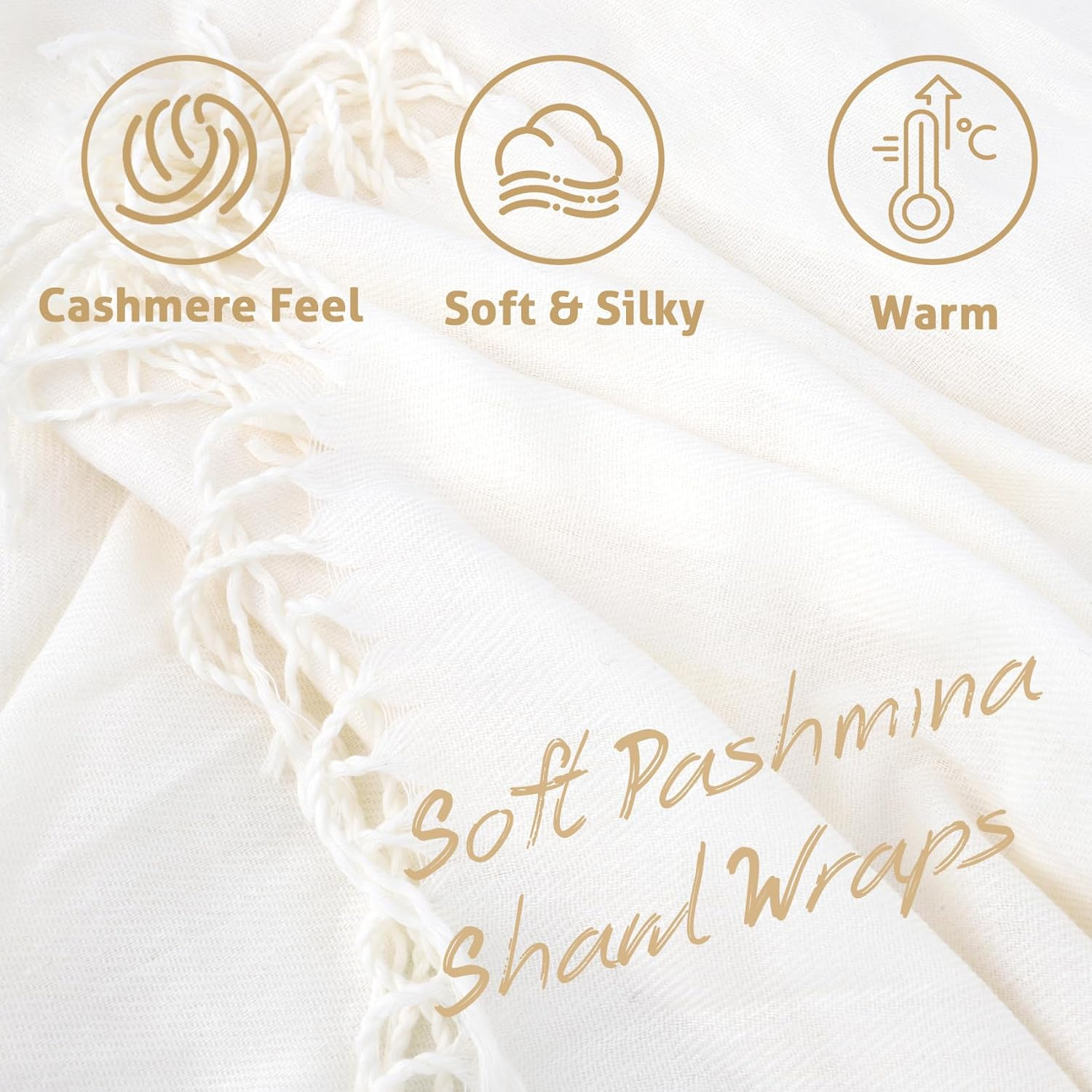 Xiuglimpse Pashmina Shawl Wraps for Women,Pashmina Shawls and Wraps for Evening Dresses,Warm Winter Scarf image number 6