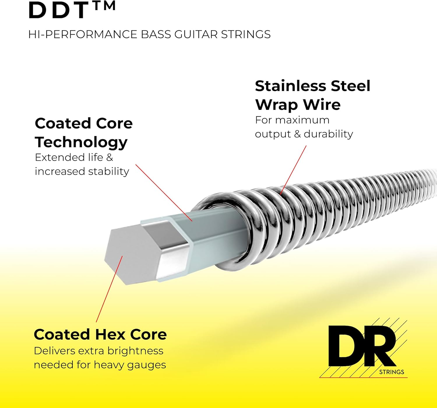DR DDT - Drop down Tuning Bass Strings: Extra Heavy 55-115 image number 4