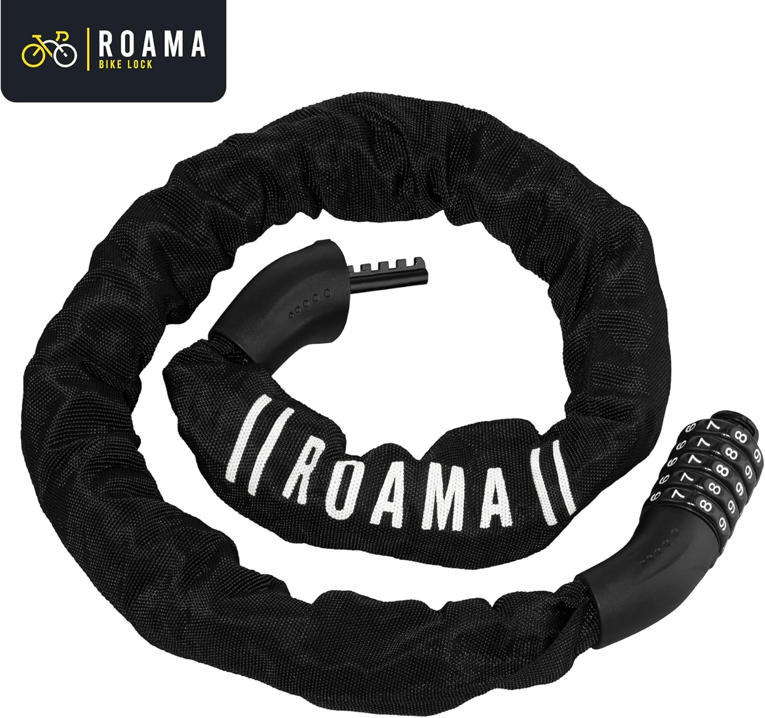 Roama 6 Mm Combination Bike Chain Lock 120 Cm Chain, Built-In Combination Lock Security, Heavy Duty Steel Links, Extra Long Length, Anti-Theft Bike Lock for Electric, Road, Dirt, Off-Road Bicycles image number 5