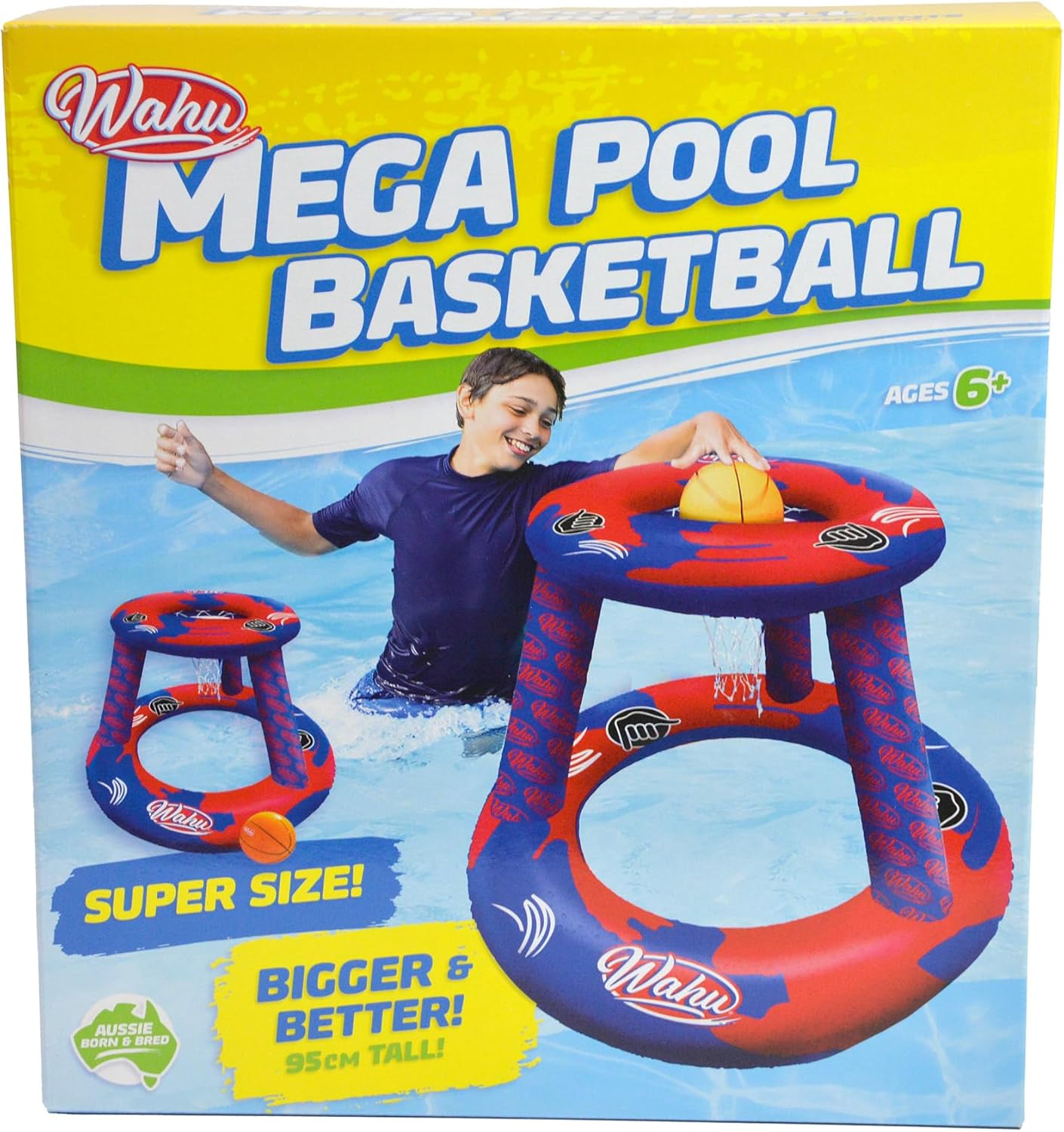 Wahu Mega Pool Basketball Set &ndash; Inflatable Floating Hoop & Balls | Outdoor Water Game for Kids & Adults | Durable, Easy to Set up | Summer Pool Toy for Splash Fun image number 1