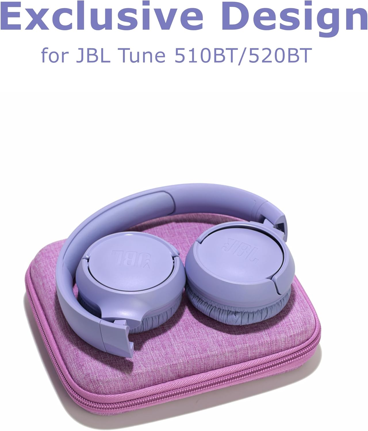 Ginsco Ultra-Slim Case Compatible with JBL Tune 510BT Bluetooth Headphones, with JBL Tune 520BT/670NC Live 460NC, Wireless On-Ear Headphones, Travel Carrying Headphone Case (Purple) image number 6