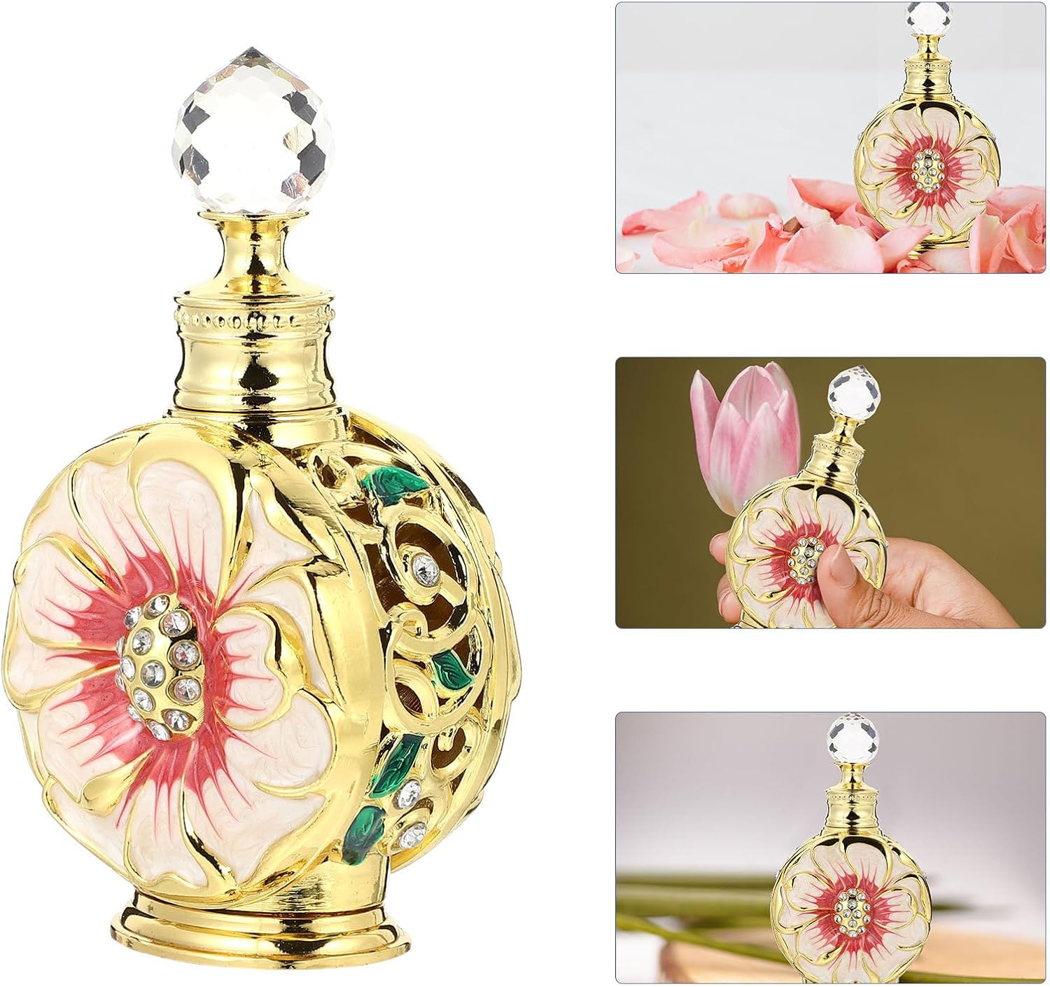 Healifty Essential Oil Dropper Bottle Vintage Glass Perfume Bottle 12Ml Decorative Refillable Perfume Women Dropper for Essential Oils Glass Vials S