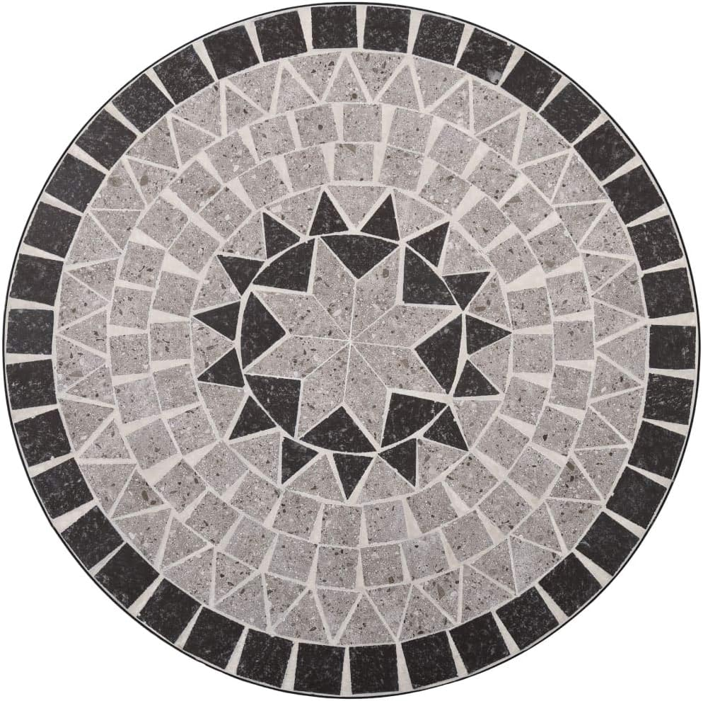 Outdoor Bistro Table, Patio Table Outdoor Cocktail Table Garden Bar Table Mosaic Bistro Table Grey 61Cm Ceramic image number 1