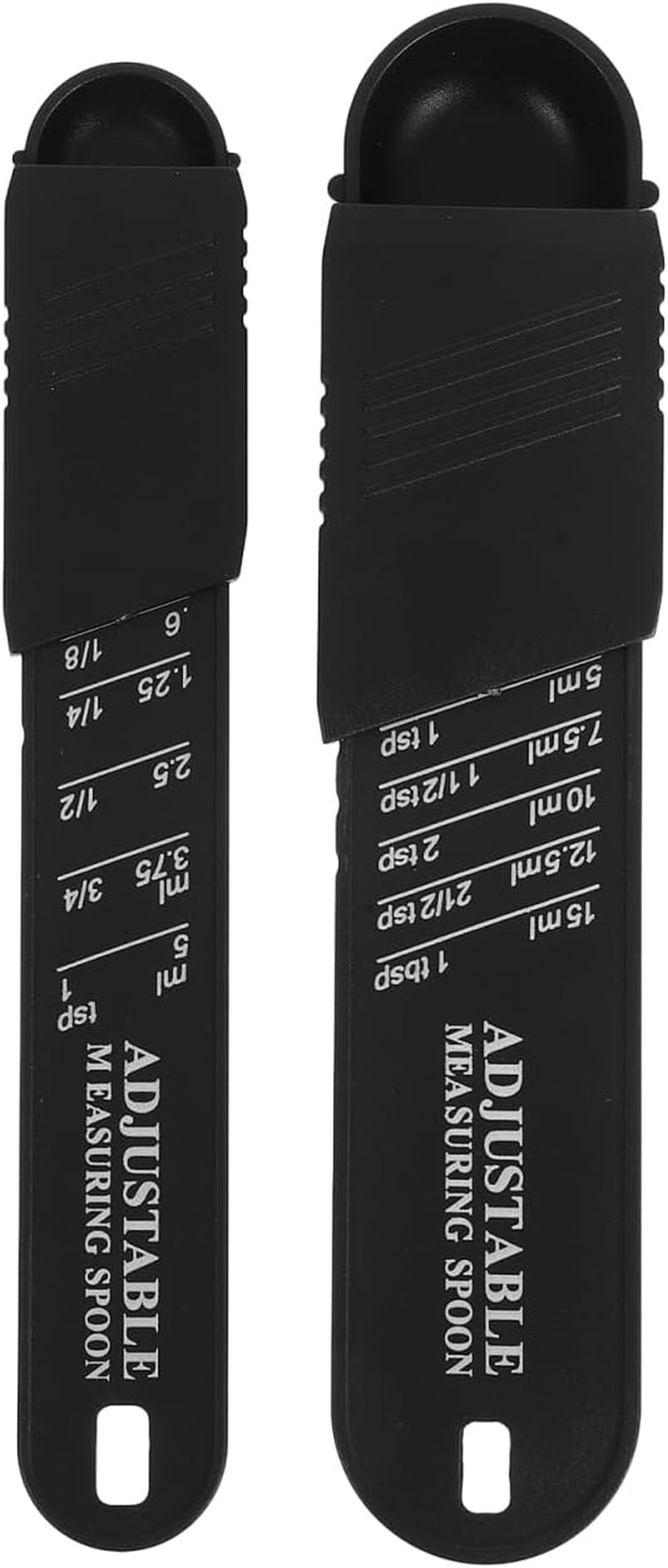 Cabilock Adjustable Measuring Spoon Set 2Pcs Sliding Scale Spoons for Accurate Baking Cooking Measurement of Powders and Liquids Kitchen Tool