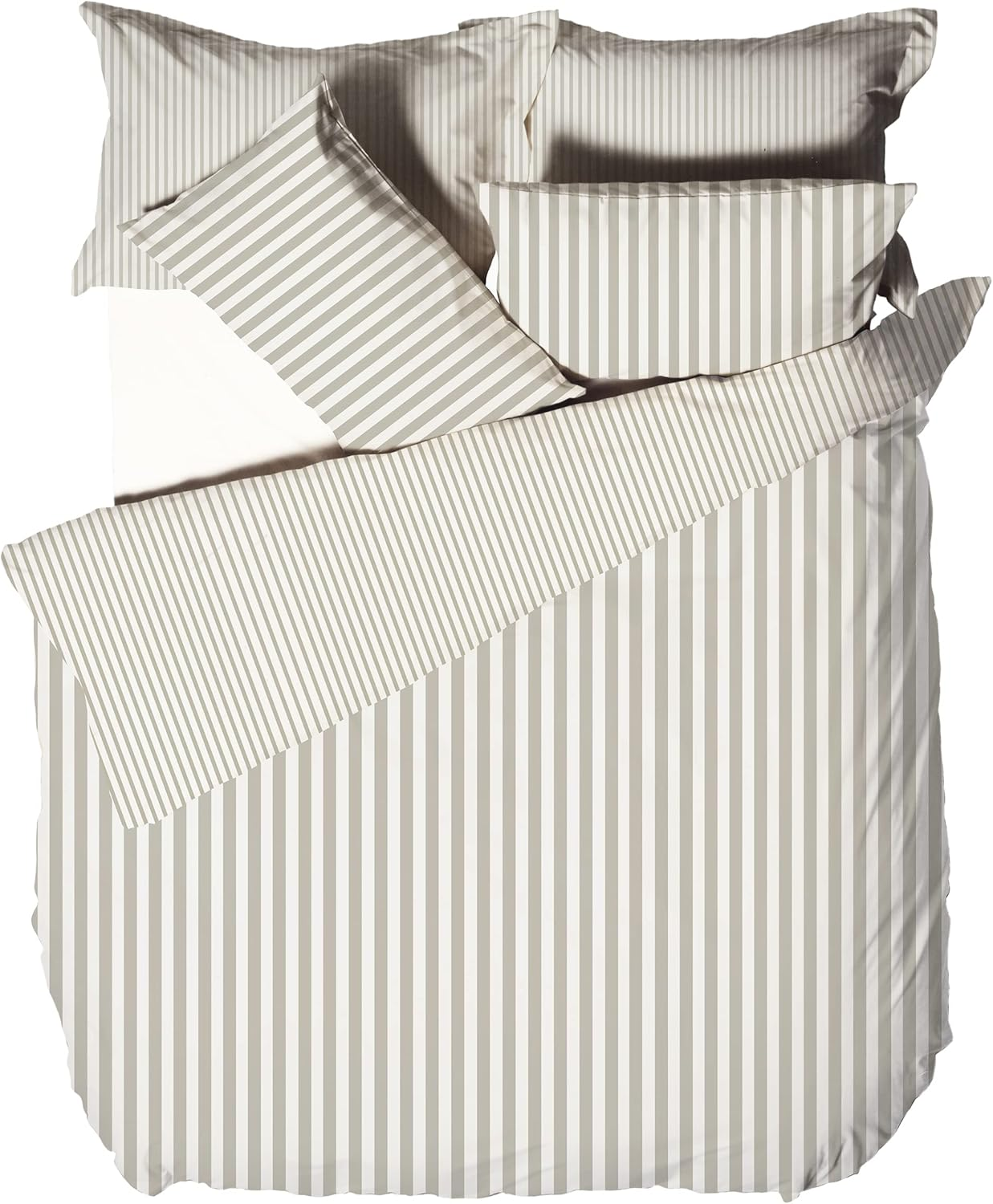 The Linen Yard Hebden Striped Cotton Duvet Cover Set