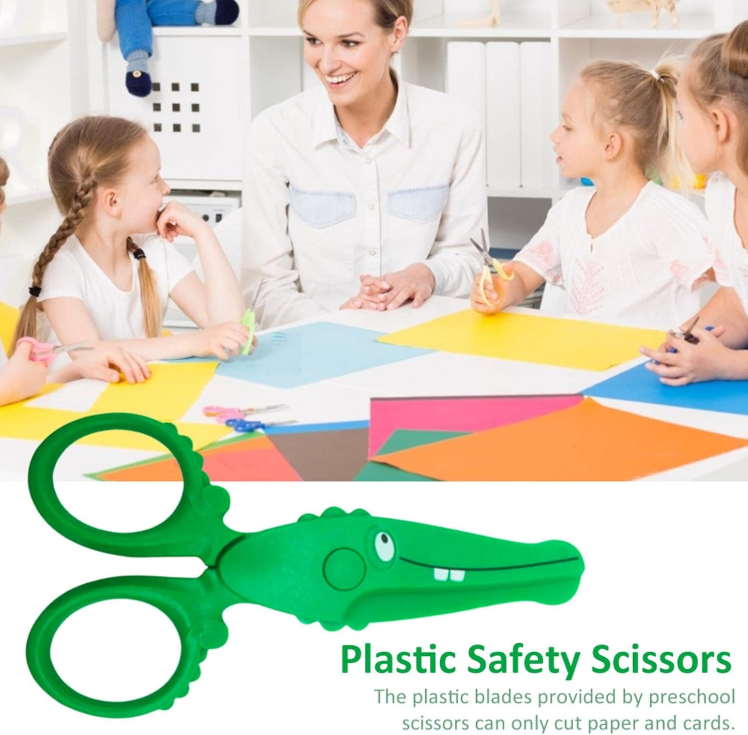 Scissors for Kids - Safety Student Scissors with Shark Blunt Tip,Small Kids Scissors for Crafting, Toddler Scrapbooking Supplies image number 6