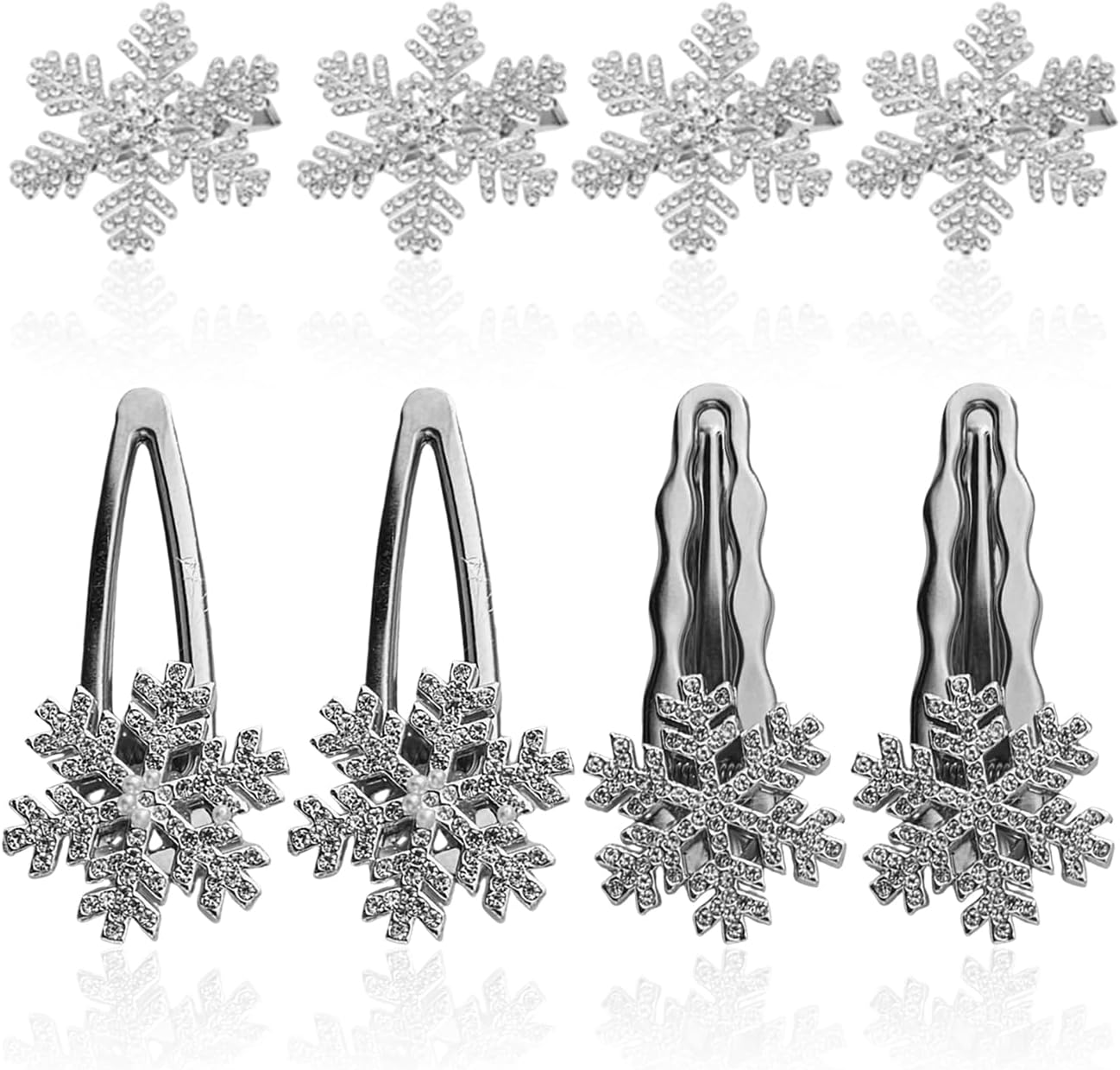 8 Pieces Snowflake Hair Clips Metal Hair Clips Hair Clips Women Exquisite Fashion Hair Accessories Hair Accessories Hair Accessories image number 4