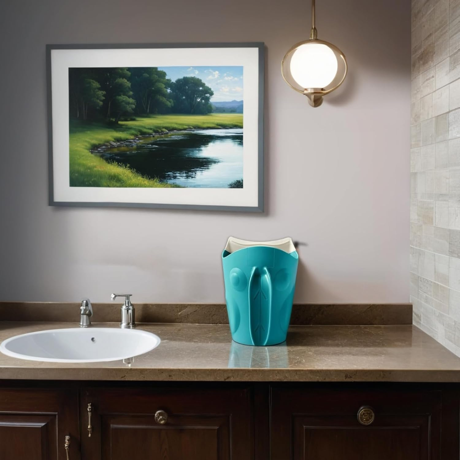 Baby Shampoo Rinse Cup - Gentle Hair Washing for Babies, Protects Eyes, Easy Bath Time (Blue)