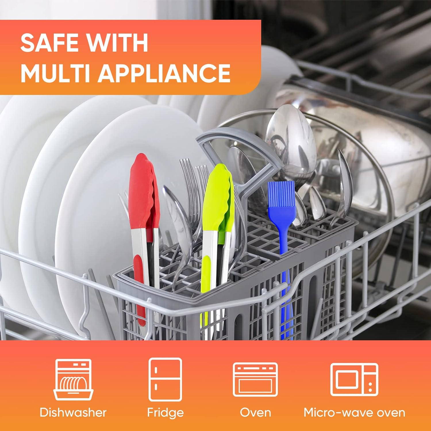 Small Silicone Tongs for Cooking,3 PCS 7-Inch Mini Serving Tongs-600&deg;F Heat Resistant Non Stick Stainless Steel Tongs with Silicone Tips Food Tongs Cooking Tongs for Salad,Barbecue,Buffet Serving image number 4