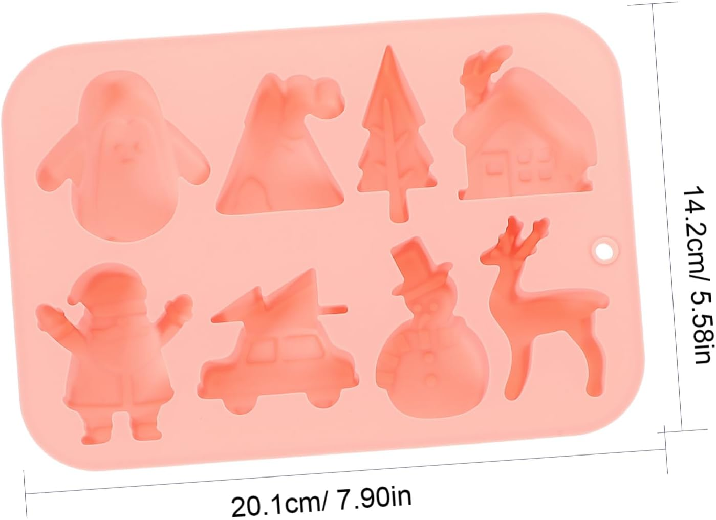 Amosfun 2Pcs Christmas Silicone Mold Xmas Candy Mold Baking Tool Non-Stick Silicone for Cookie Making Cute Baking for Christmas Craft image number 5