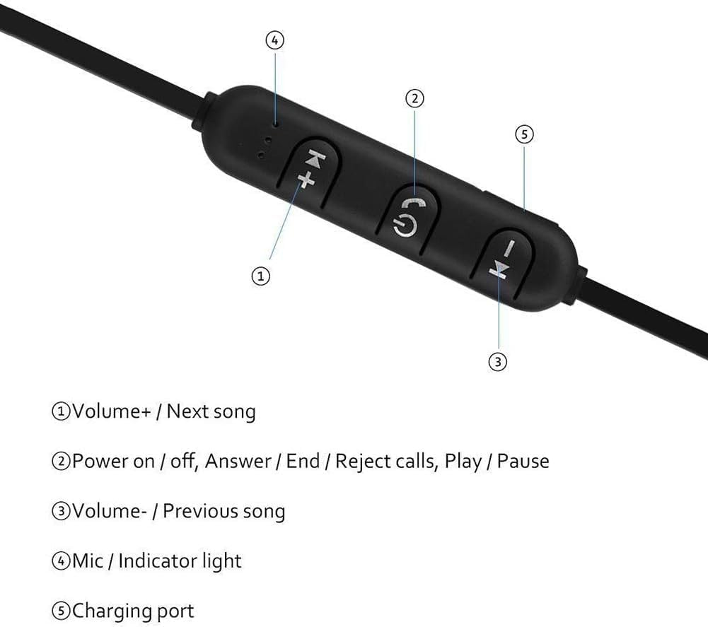 Wwyan 2Pcs Black Earphone Magnetic In-Ear Stereo Headset Earphone Wireless Bluetooth 4.2 Headphone Gift image number 1