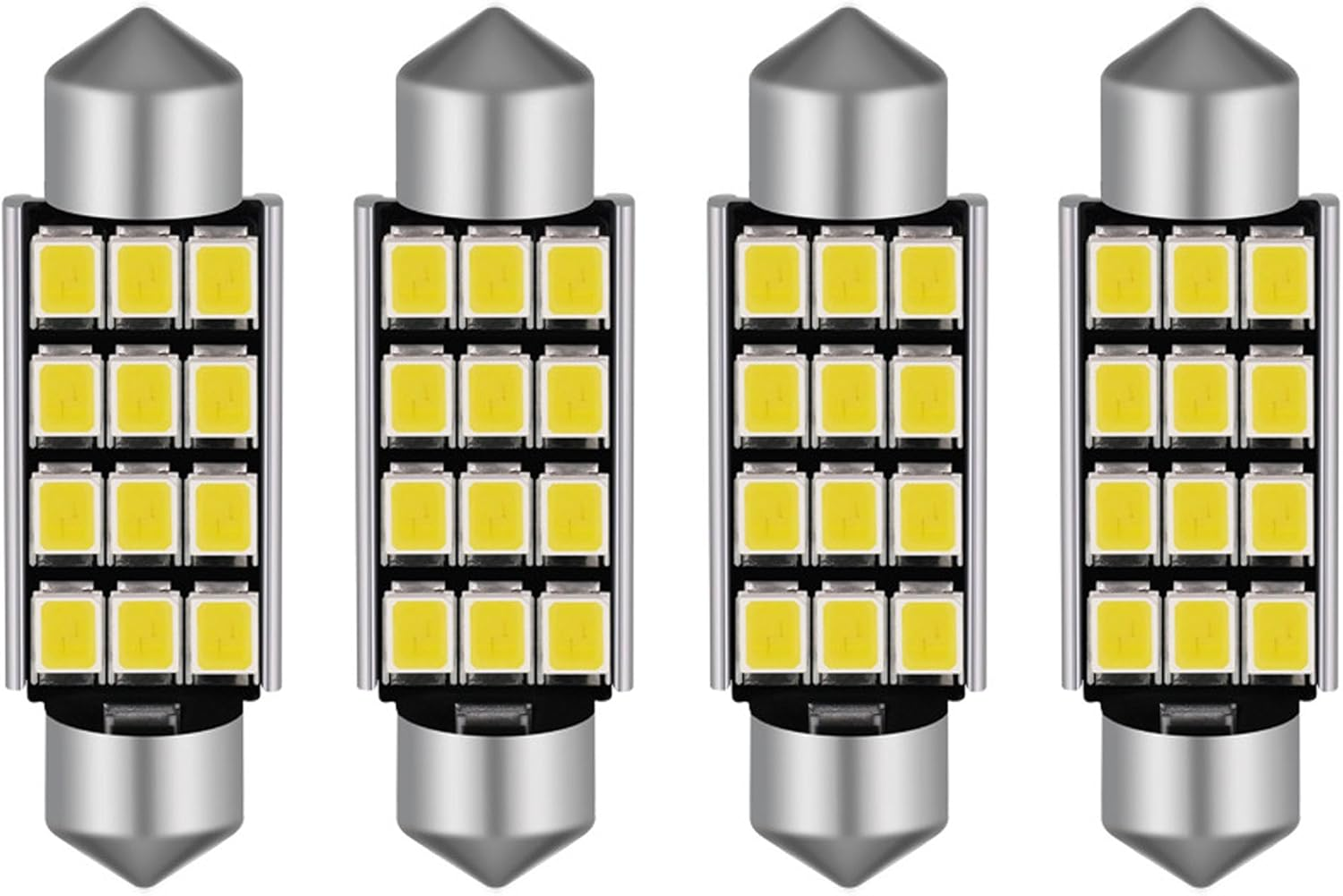 RUNEWAX 39MM H6M LED Dome Map Light Bulbs 12V 6000K White OEM Replacement Plug and Play, Pack of 4