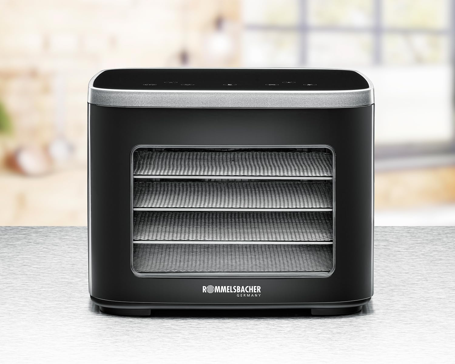 ROMMELSBACHER DA 450 Dehydrator 0.2 M&sup2; with 5 Stainless Steel Dehydrator Trays, 1 Drying Rack, 1 Drying Mat, 2 Cereal Moulds, LCD Display, 99 Hour Timer, Temperature Adjustable (35 &deg;C - 80 &deg;C) image number 2