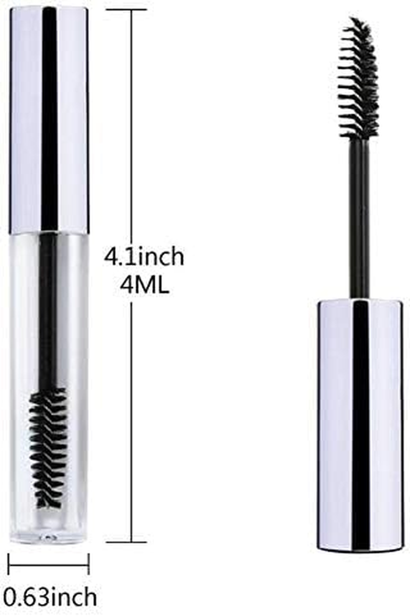 10Pcs 4Ml Empty Mascara Tube and Wand, DIY Mascara Container with Cap,Eyelash Tubes Vials Bottle with Rubber Inserts and Funnels Kit for Castor Oil image number 6