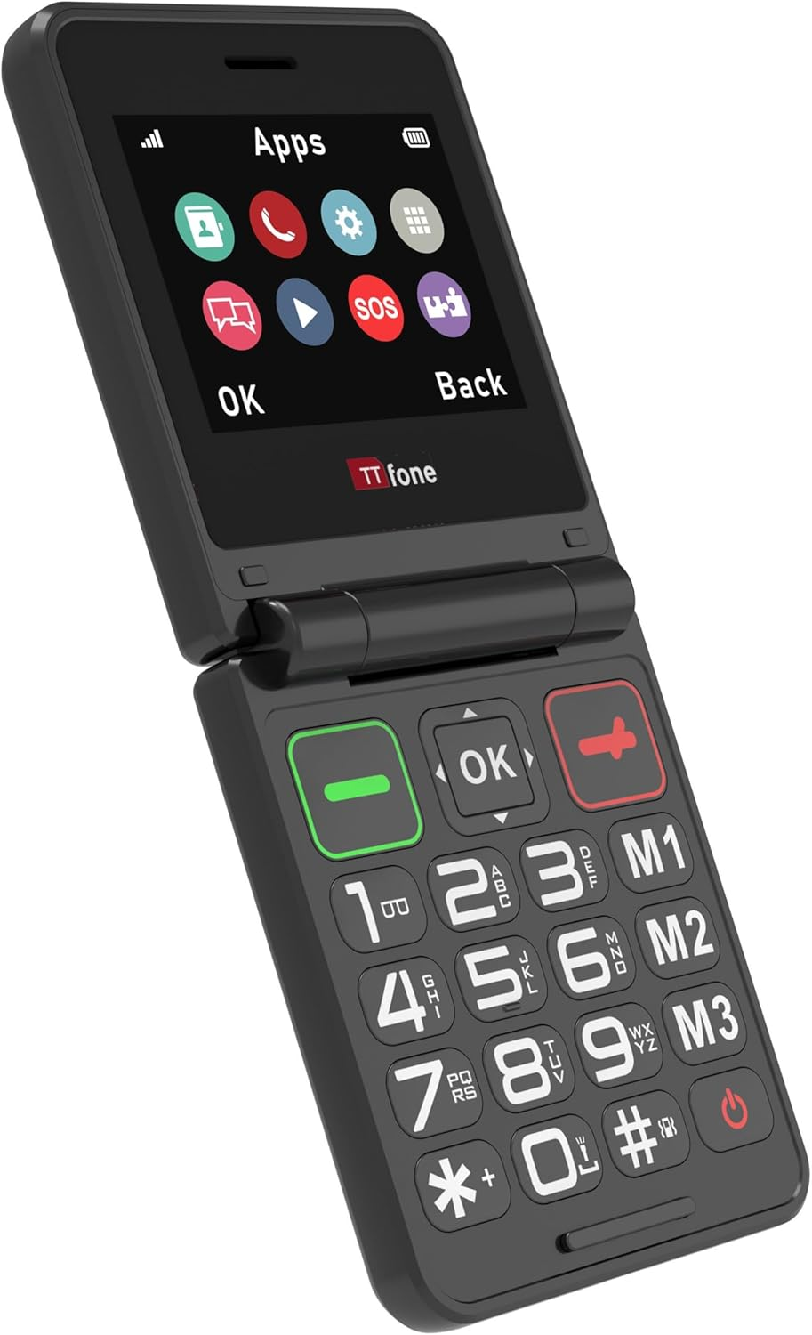 Ttfone TT660 Folding Mobile Phone with Foldable Design, Large Buttons, Emergency Call, Long Battery Life and 3G & 4G LTE Connectivity (With Dock Charger) image number 3