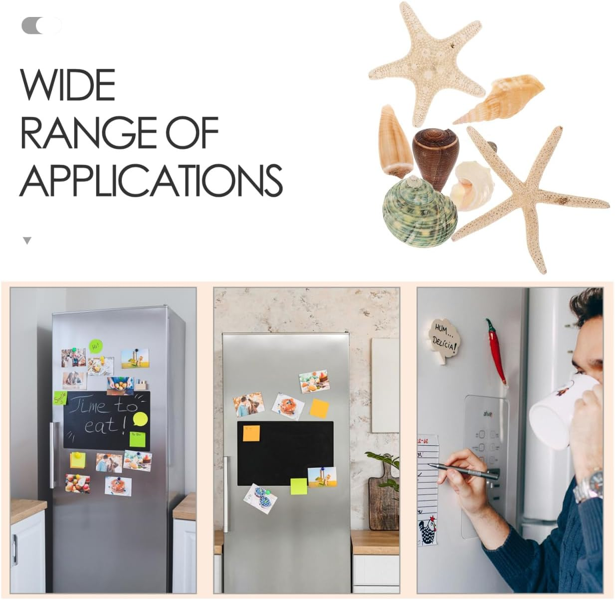 STOBOK 7PCS Shell Magnets Refrigerator Magnets Decorative Fridge Magnets Seashells Oysters Magnetic Decals for Home Kitchen Office, Random Style image number 1